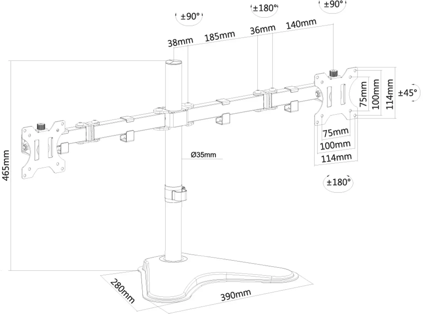 Neomounts FPMA-D550DD monitorarm