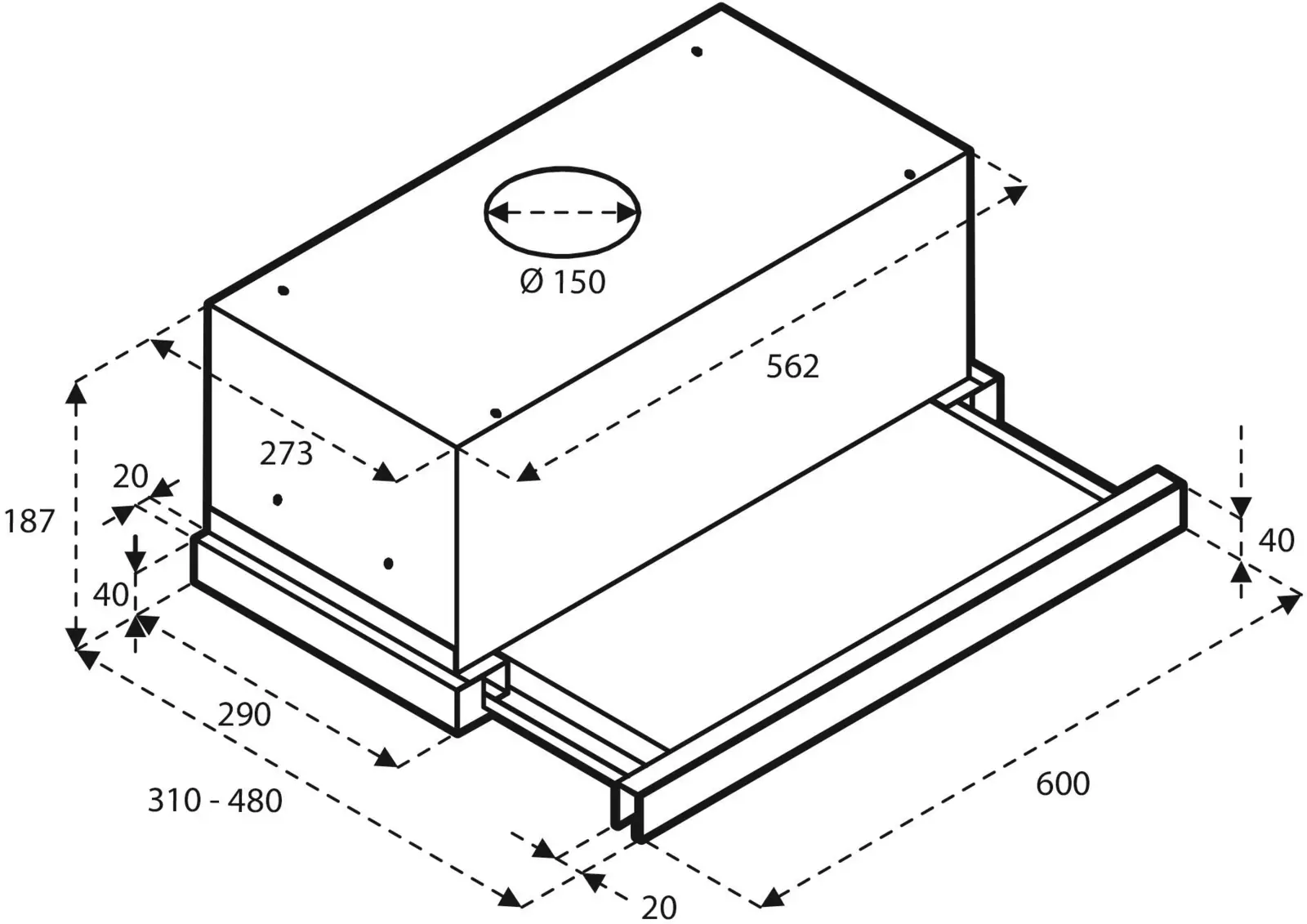 Inventum AKV6004RVS vlakscherm afzuigkap