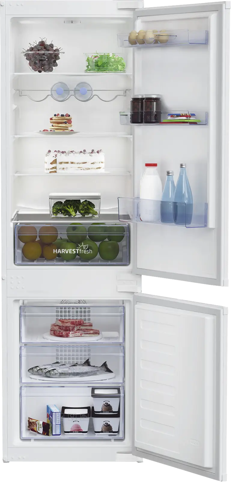 Beko BCHA275K4SN inbouw koelvriescombinatie