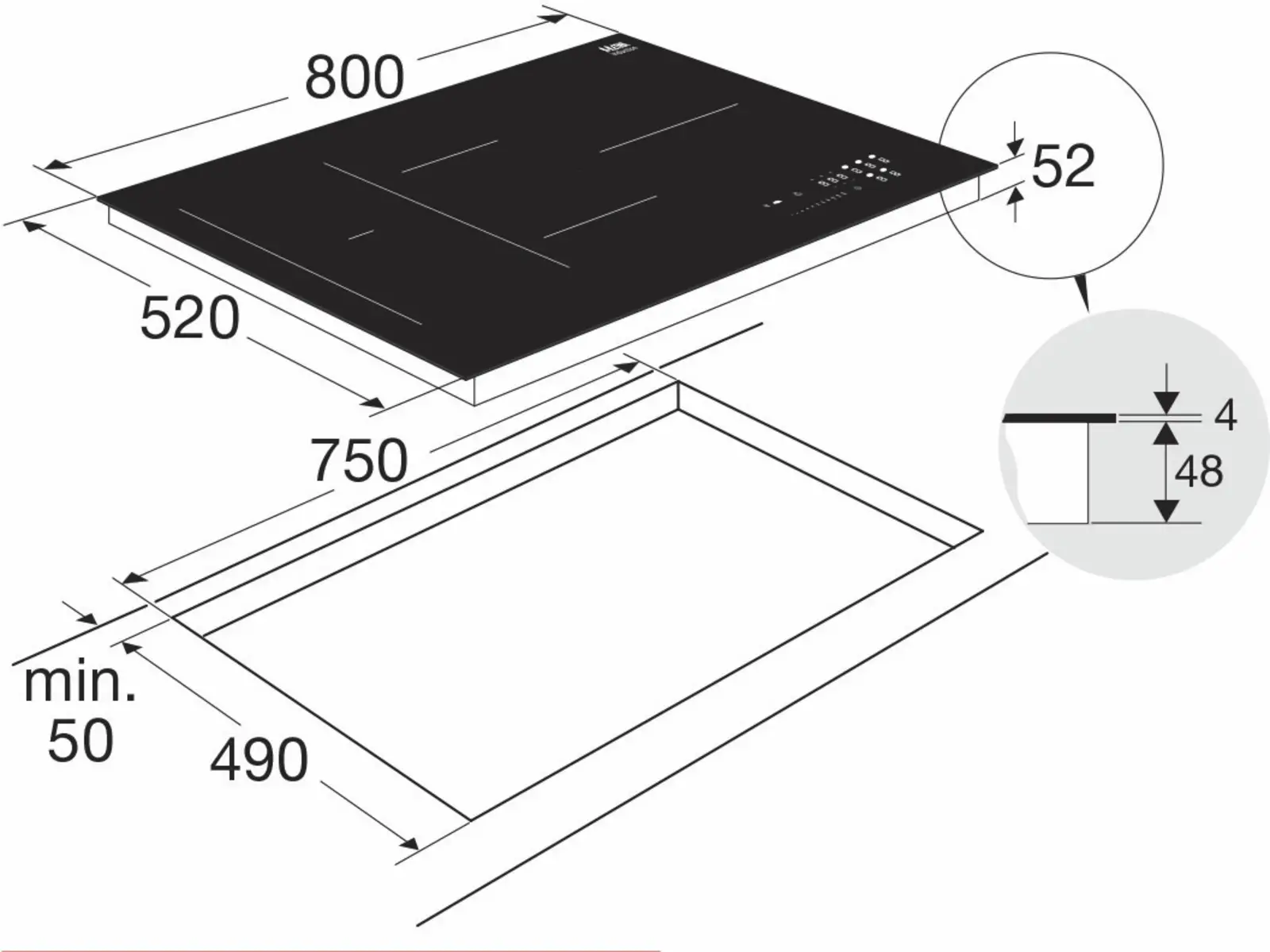 ETNA KIF880ZT Inbouw Inductiekookplaat