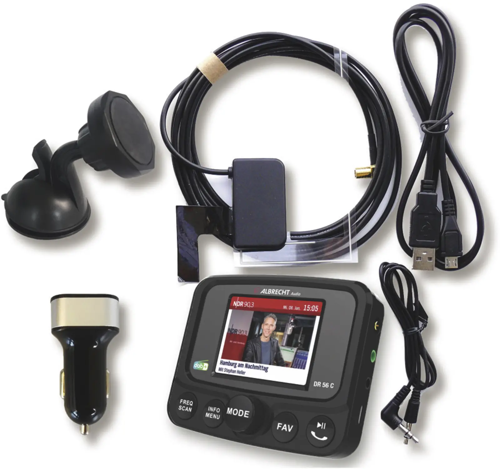 Albrecht DR56C DAB+ autoradio adapter
