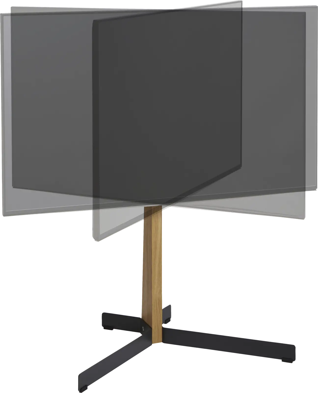 TVS 3695 | tv vloerstandaard | Eikenhoud & staal | 40-77"