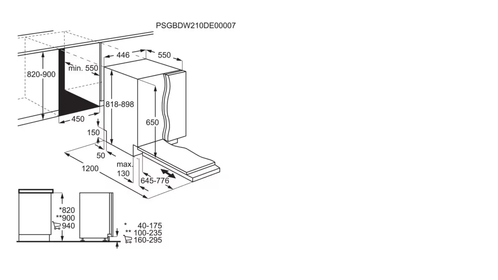 AEG FSE73407P 7000 GlassCare Inbouw Vaatwasser