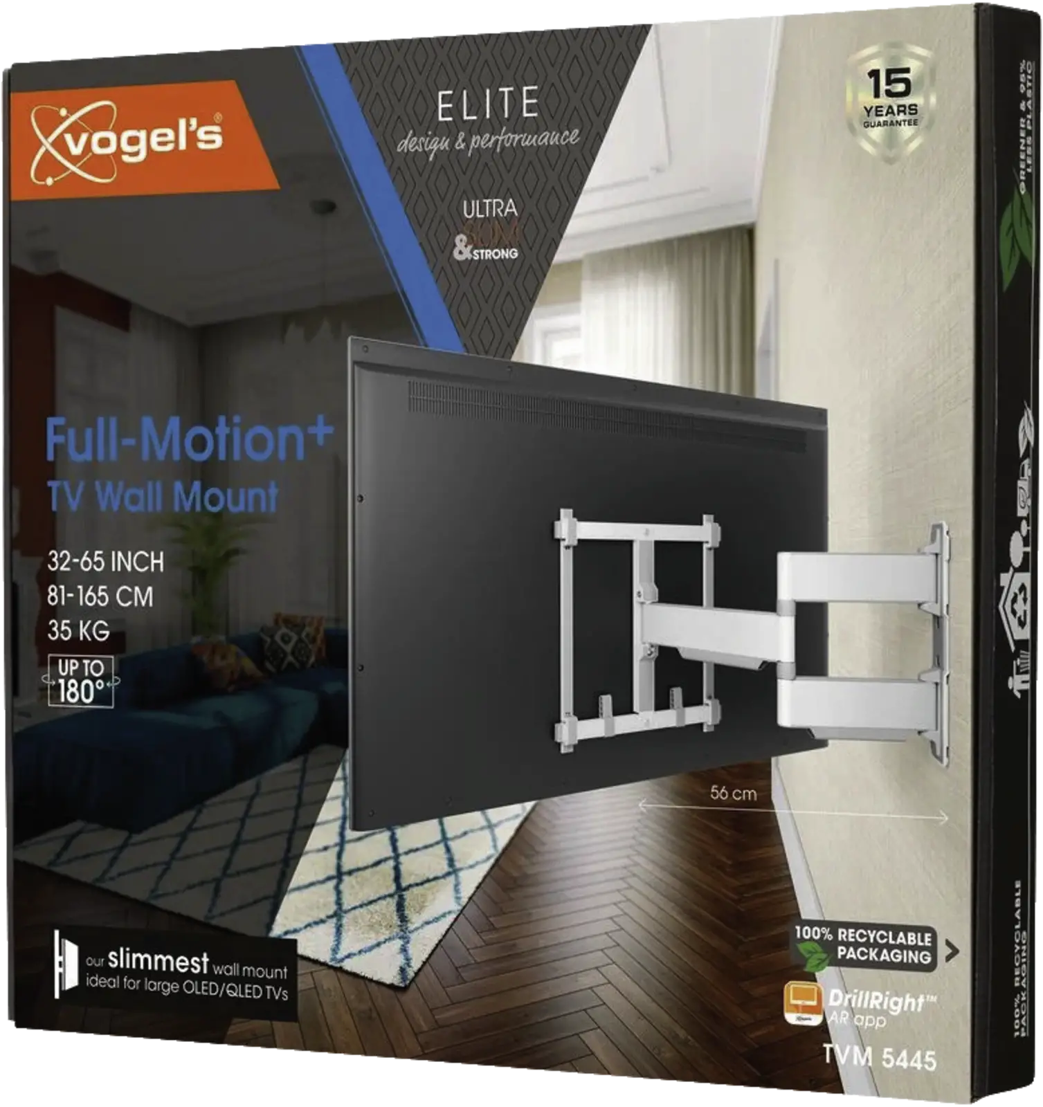 Vogel's ELITE TVM 5445 | Draaibare tv-beugel | 32-65" Wit