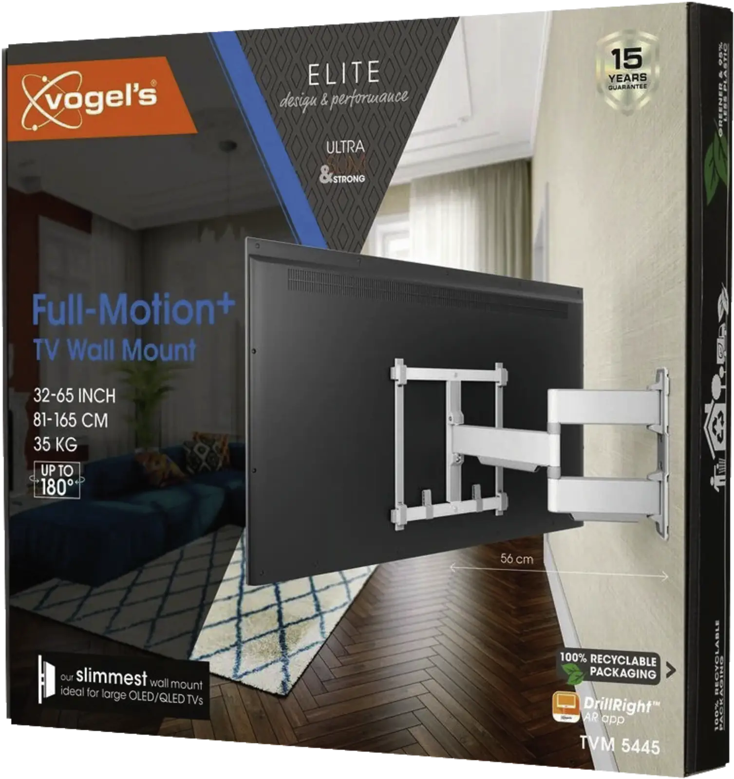 Vogel's ELITE TVM 5445 | Draaibare tv-beugel | 32-65" Wit