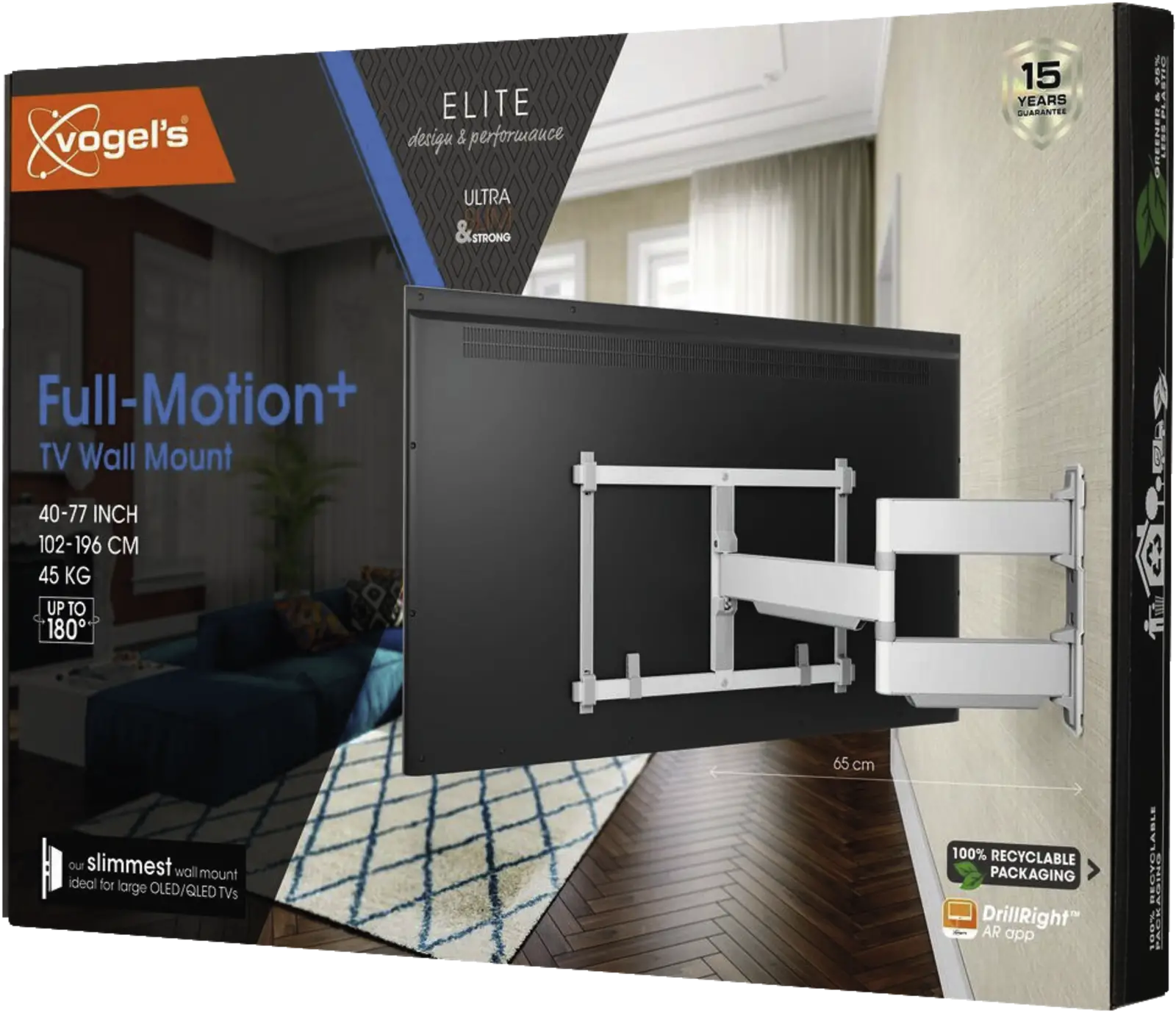 Vogel's ELITE TVM 5645 | Draaibare tv-beugel | 40-77" Wit