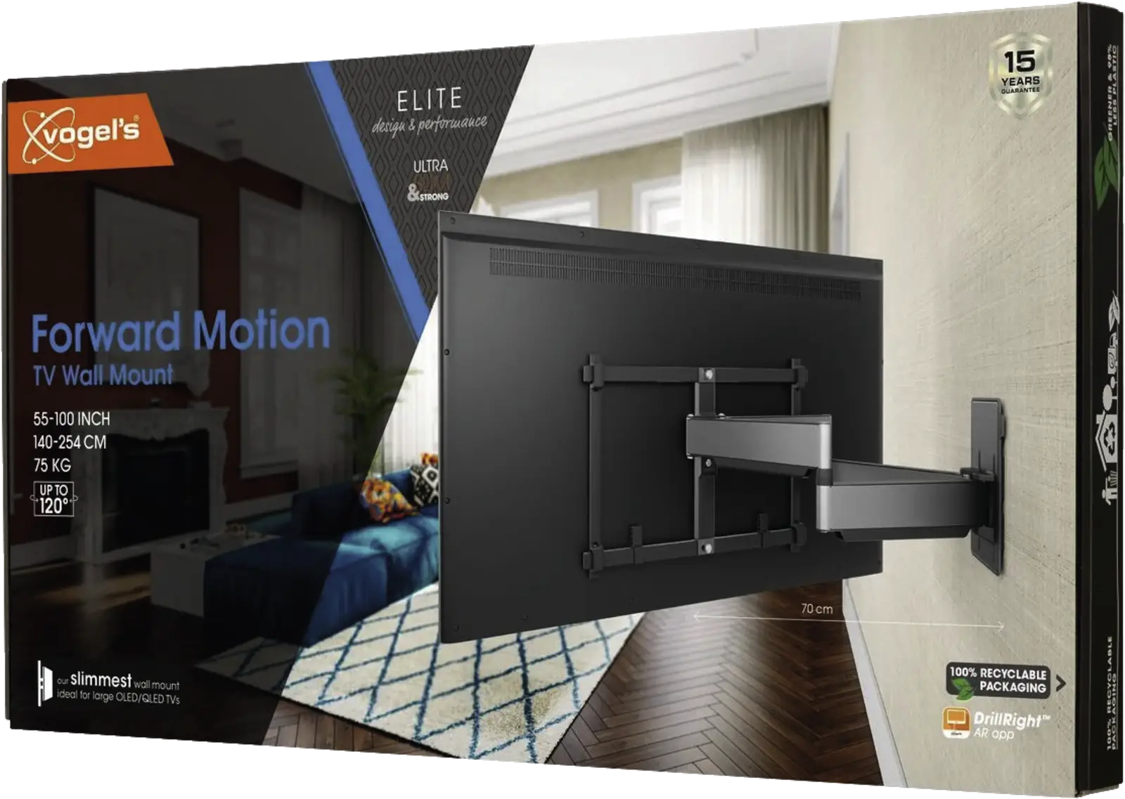 Vogel's ELITE TVM 5855 | Draaibare tv-beugel XL | 55-100"