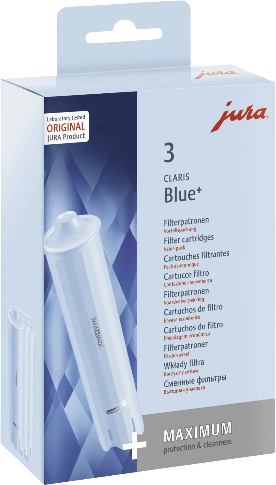 JURA CLARIS Blue + 3 Stuks