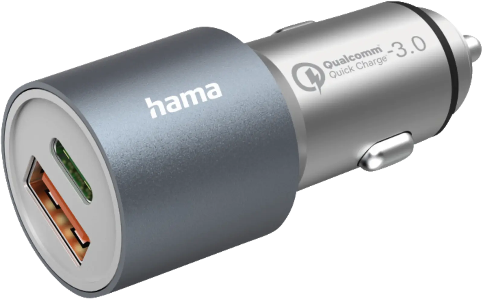 Auto-oplader, USB-C/USB-A, (1x20W PD, 1x18W QC), 38W