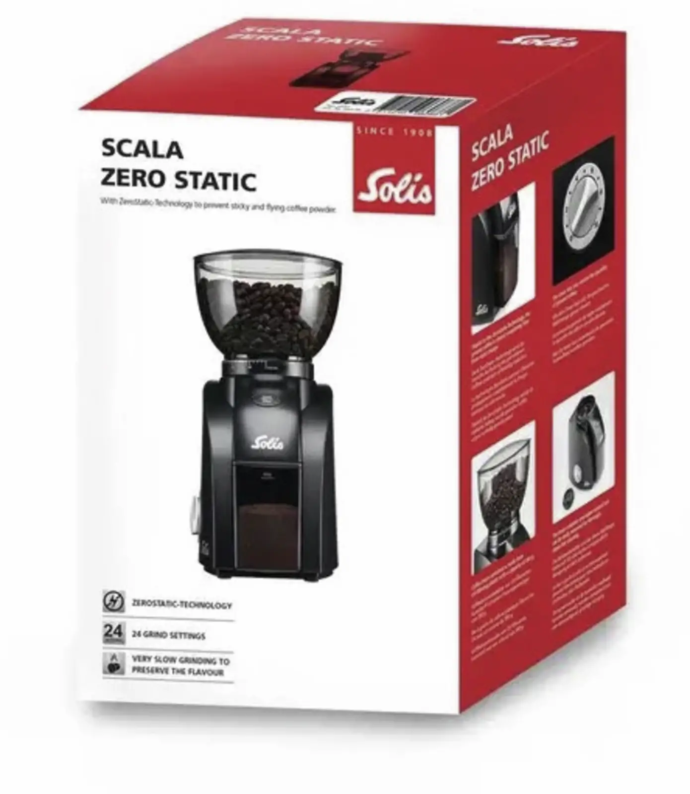 Solis 1662 Scala Zero Static Koffiemolen Elektrisch - Koffiemaler - Zwart