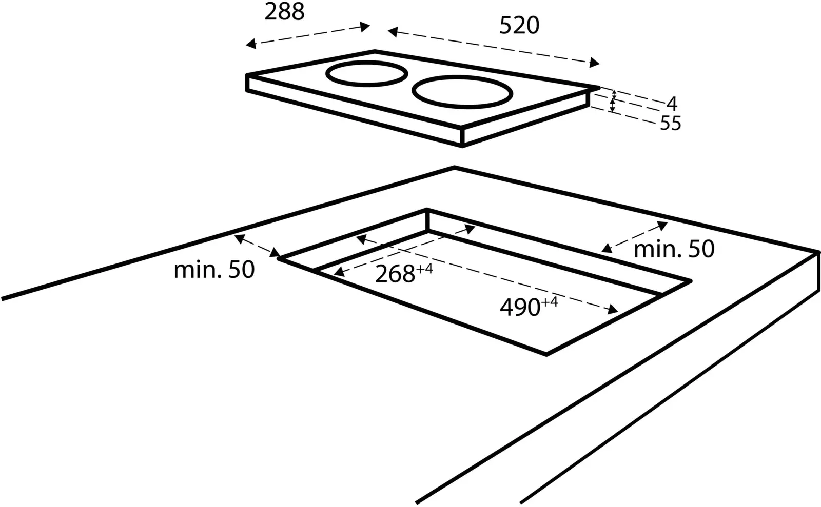 Inventum inbouw inductiekookplaat IKI3008