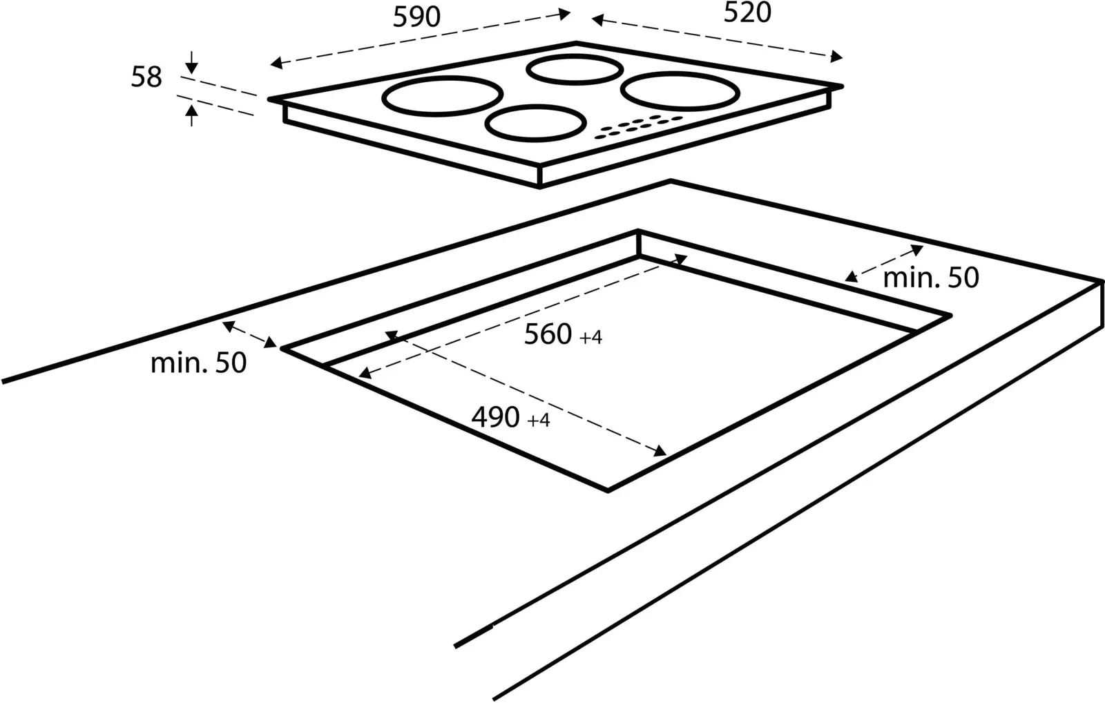 Inventum inbouw inductiekookplaat IKI6028MAT