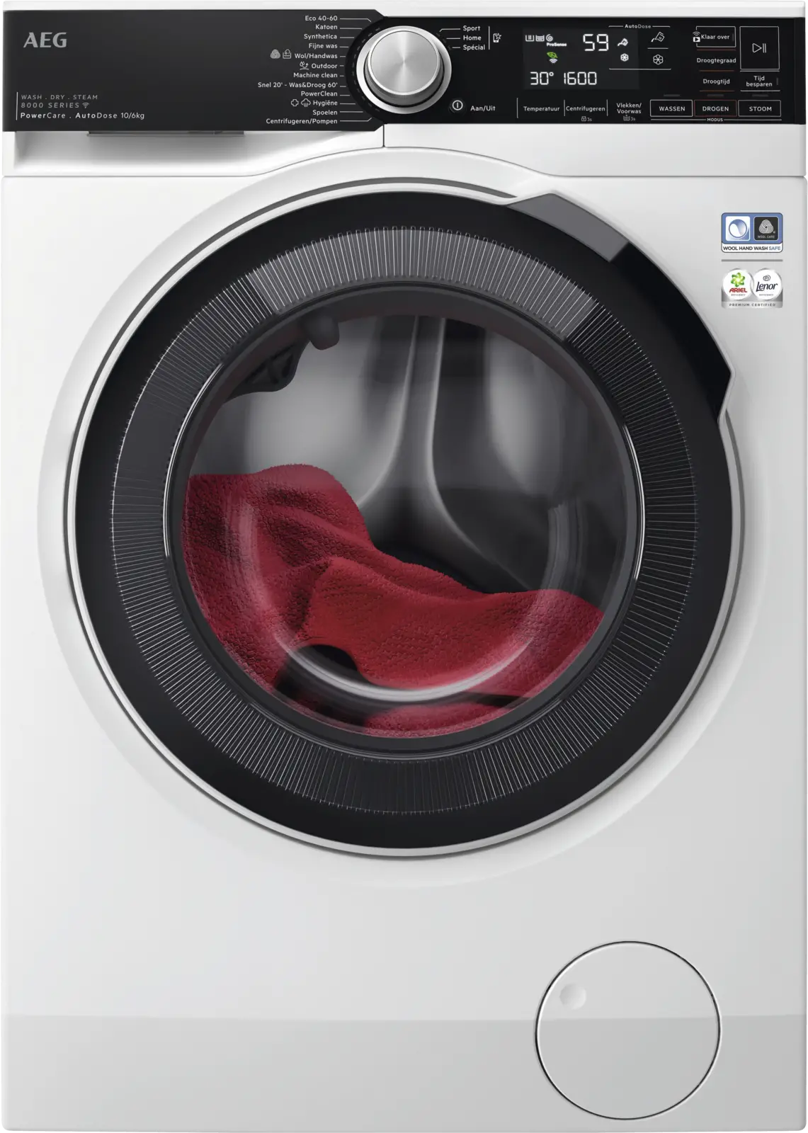 AEG LWR8716AD6 8000 PowerCare Was-droogcombinatie