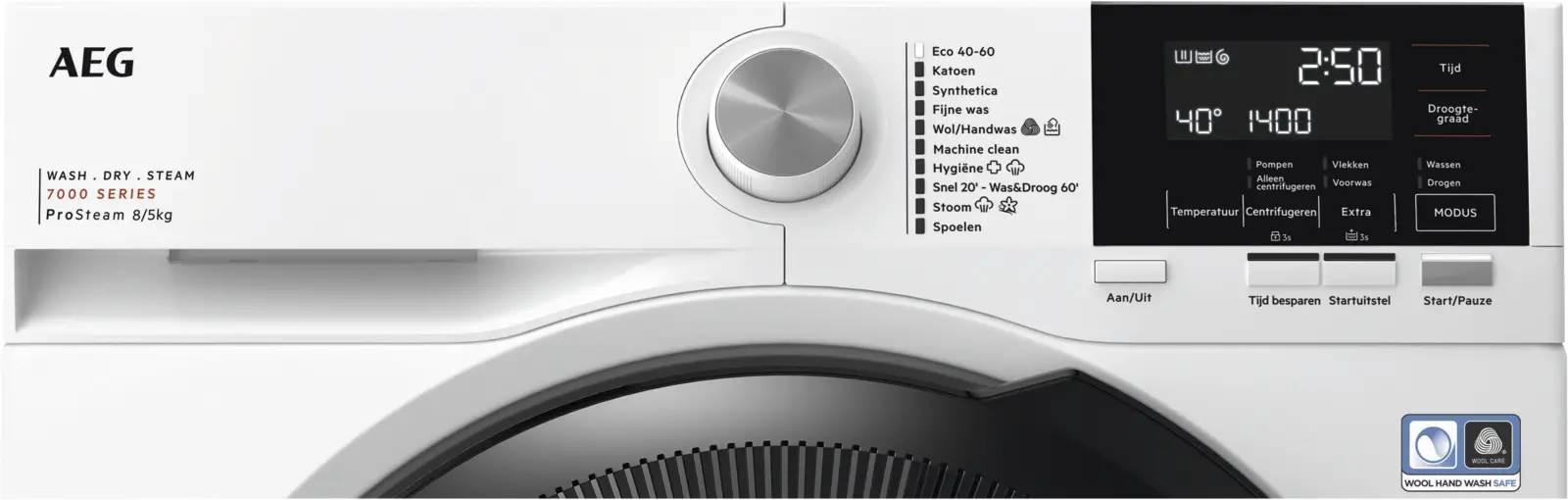AEG LWR73864 7000 Series ProSteam Condensatie Was-droogcombinatie