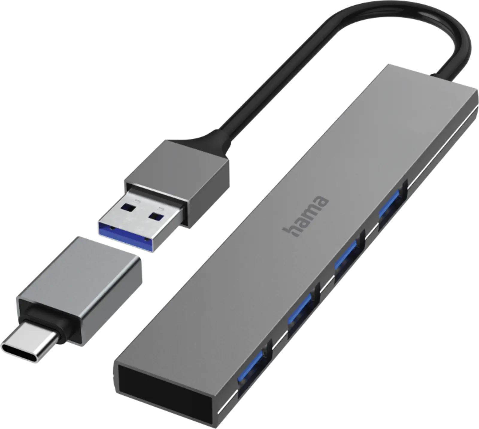 USB-hub, 4-poorts, USB 3.2 Gen1, 5 Gbit/s, USB-C adapter