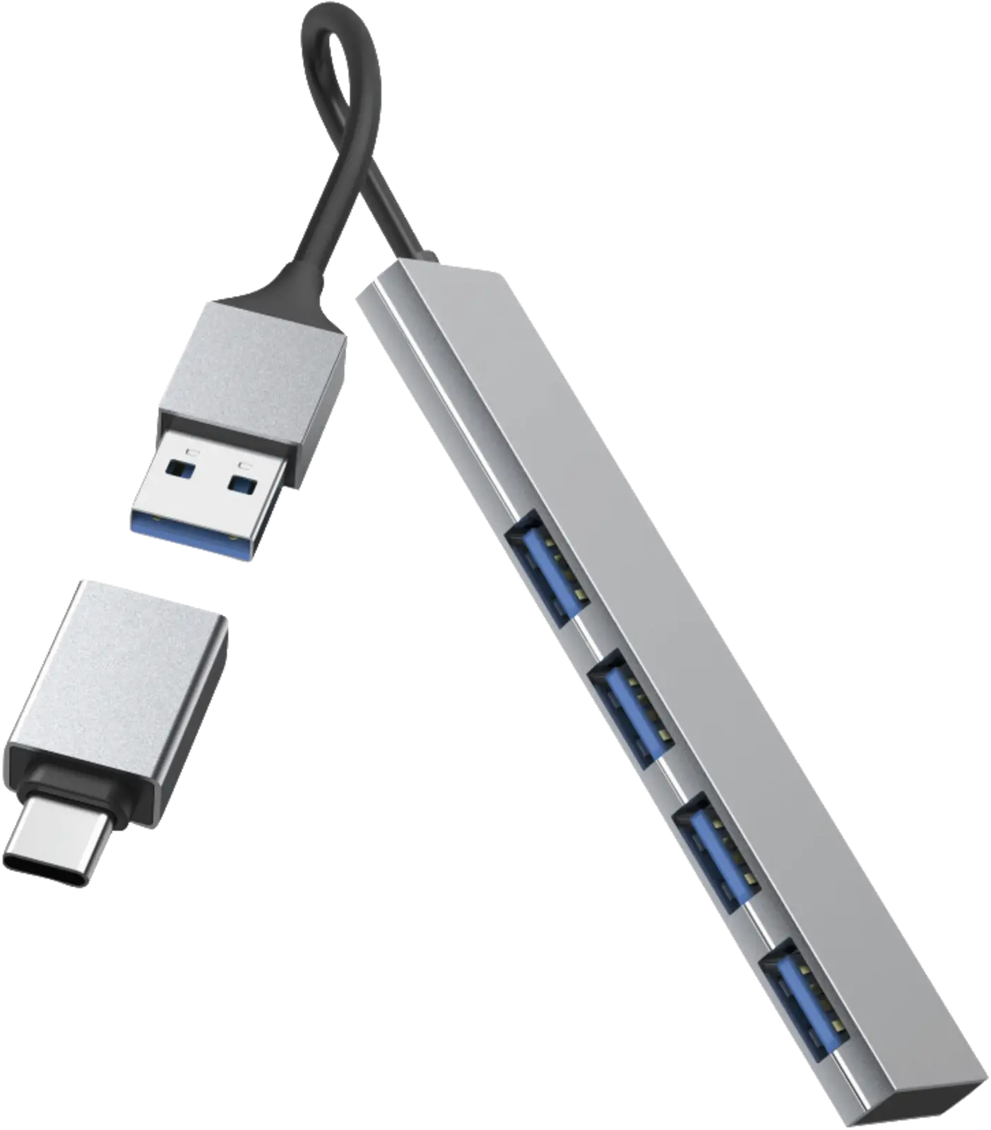 USB-hub, 4-poorts, USB 3.2 Gen1, 5 Gbit/s, USB-C adapter