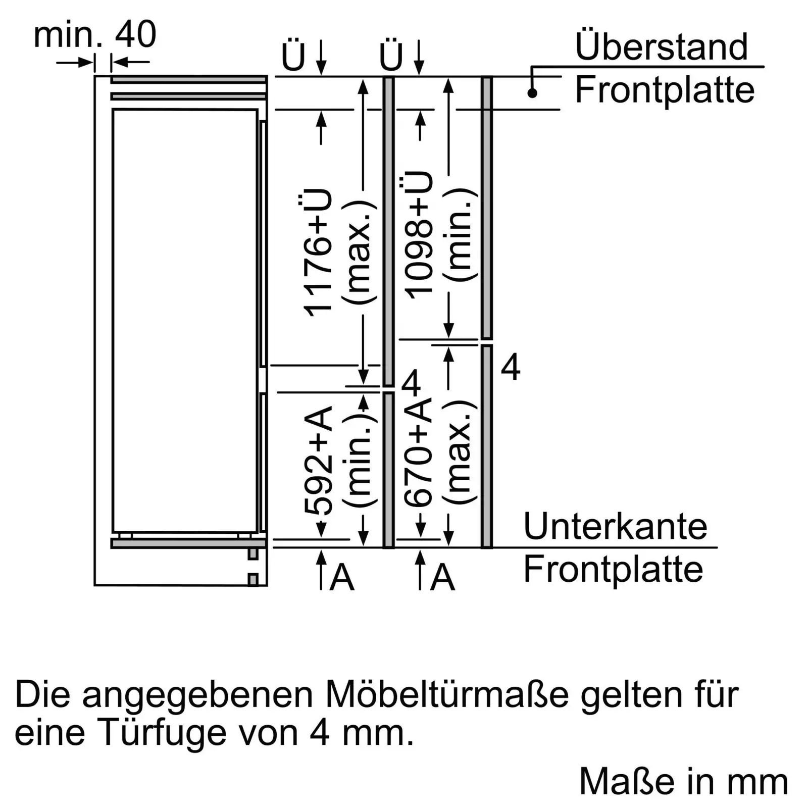 BOSCH KIV87NSE0 Serie 2 Inbouw Koel-vriescombinatie