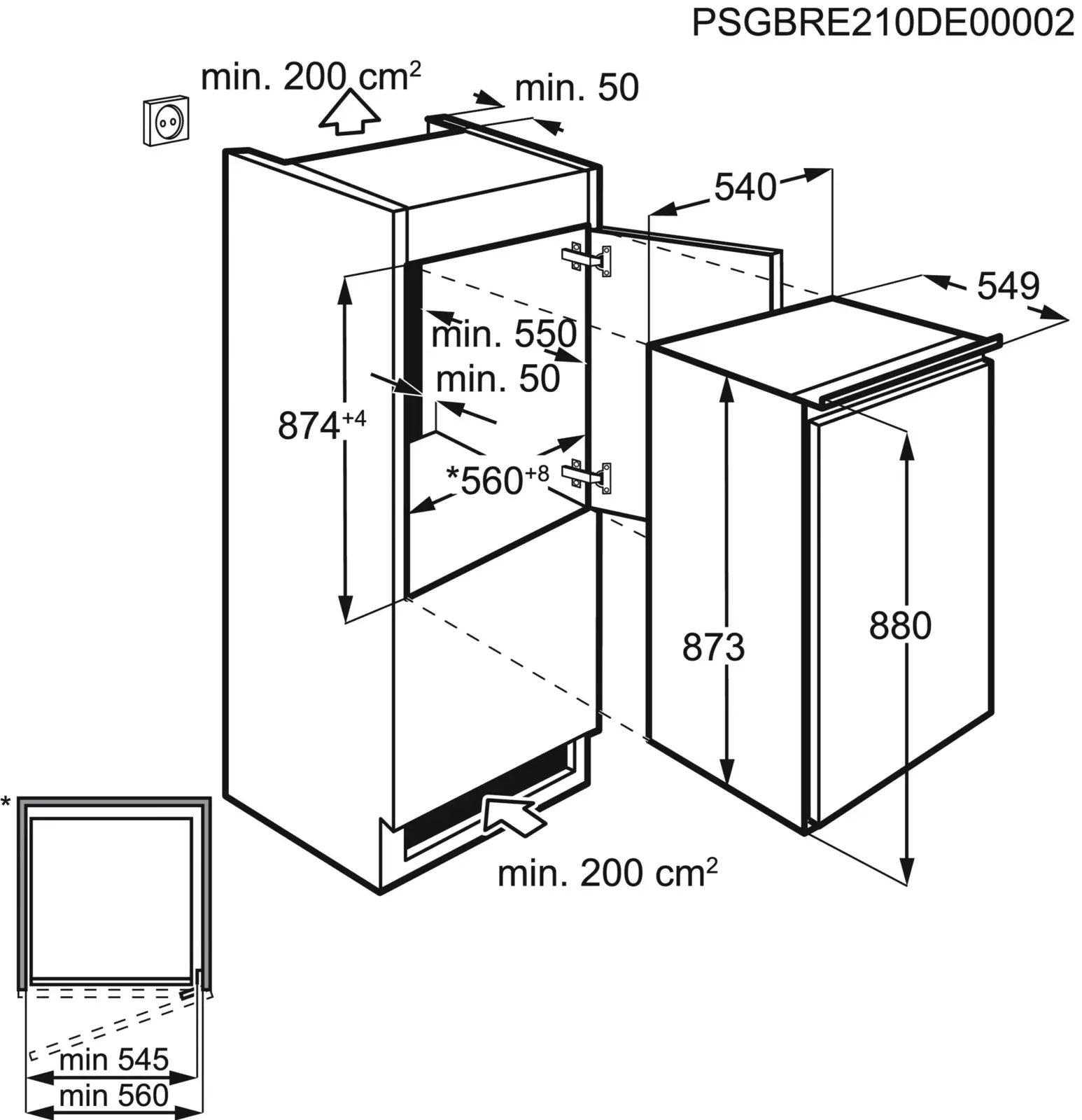 AEG TSK5O881ES Inbouw Koelkast