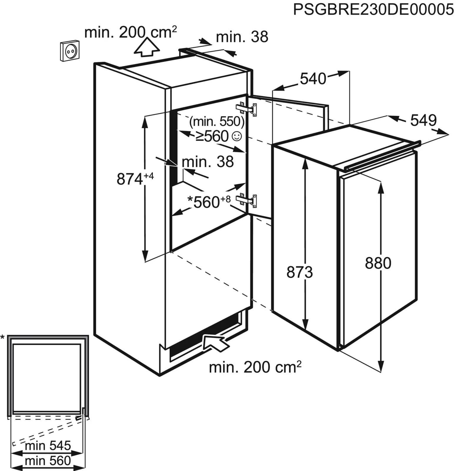 AEG TSK5O881ES Inbouw Koelkast