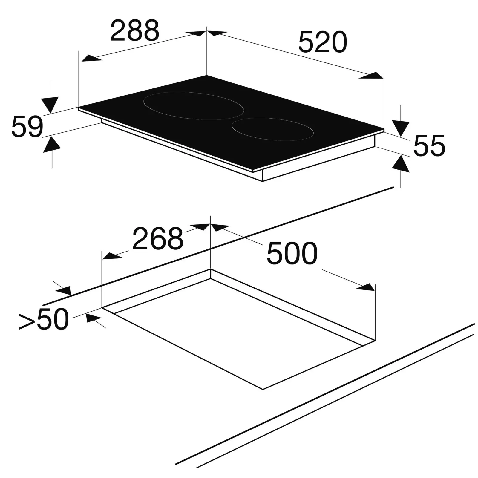 ETNA KI129ZT domino inductie kookplaat