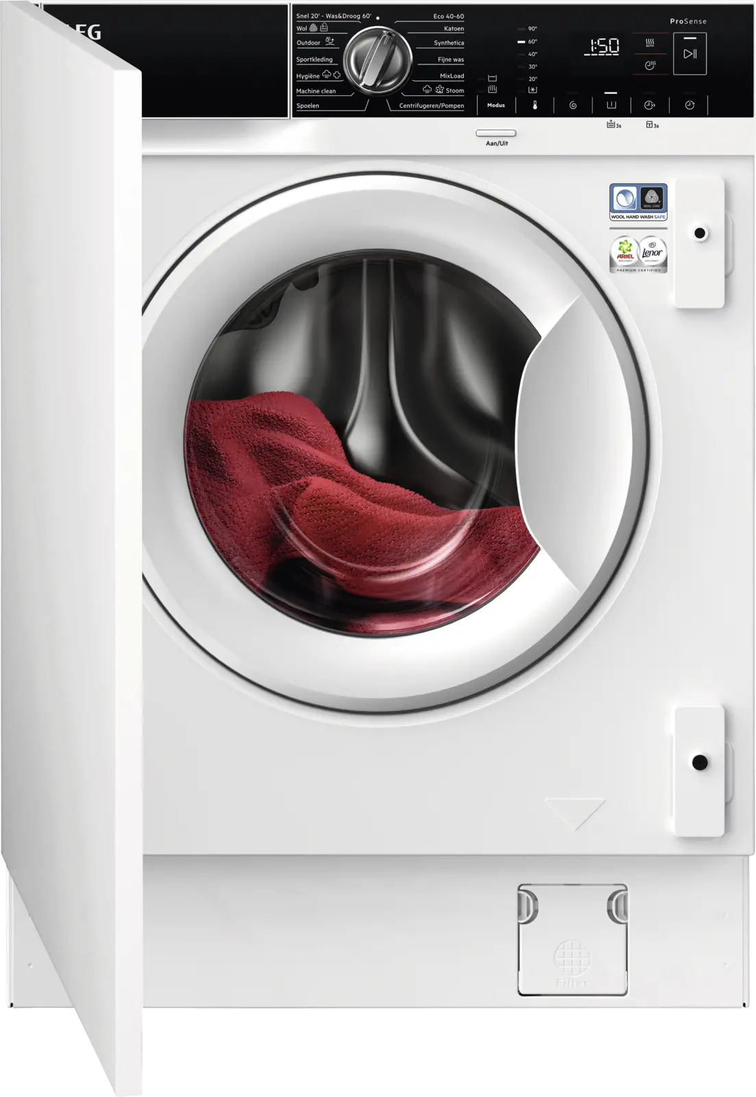 AEG LWR7676BI 7000 Serie SensiDry ProSteam inbouw was-droogcombinatie