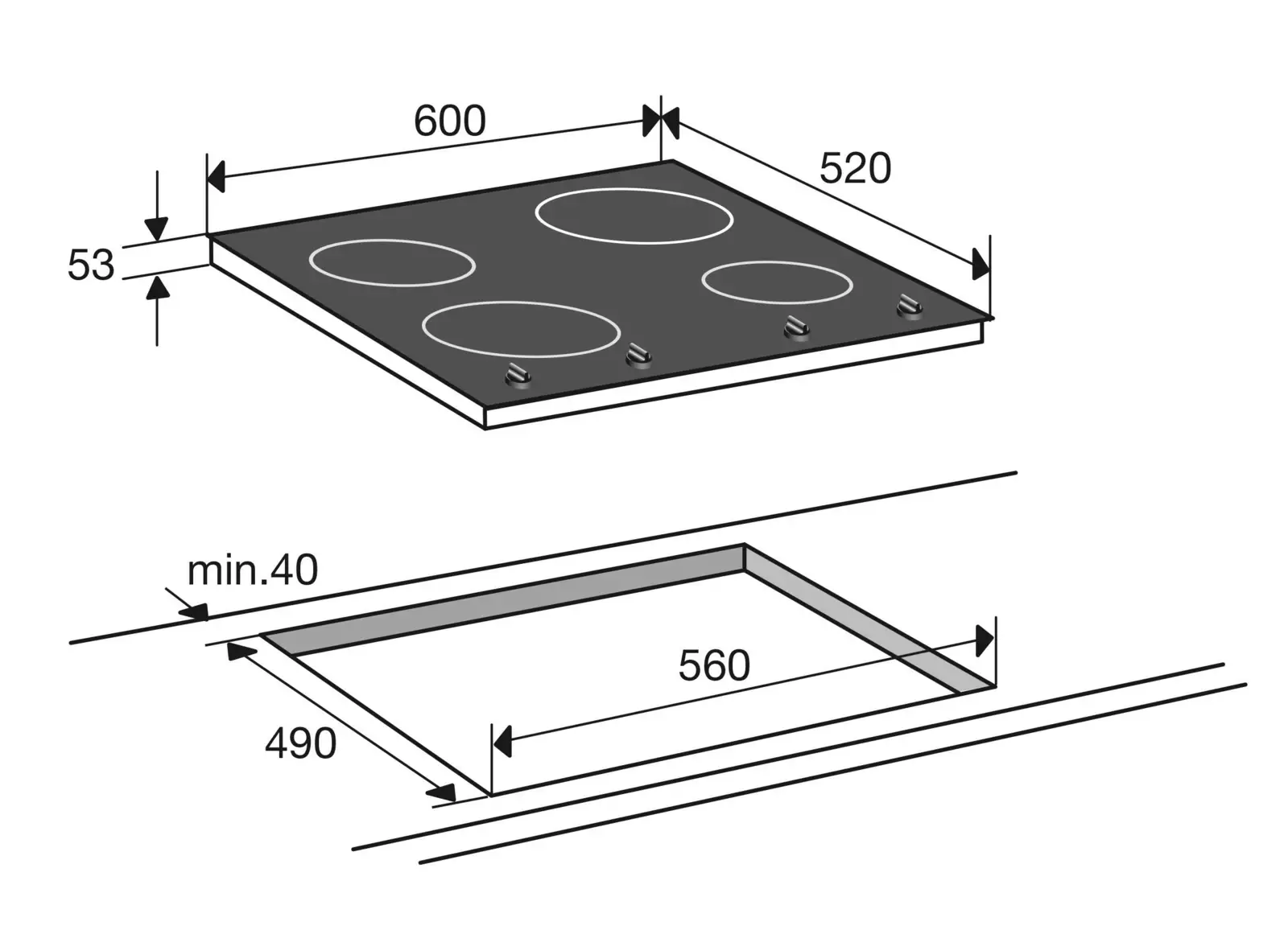 ATAG HI06471B inductie inbouwkookplaat