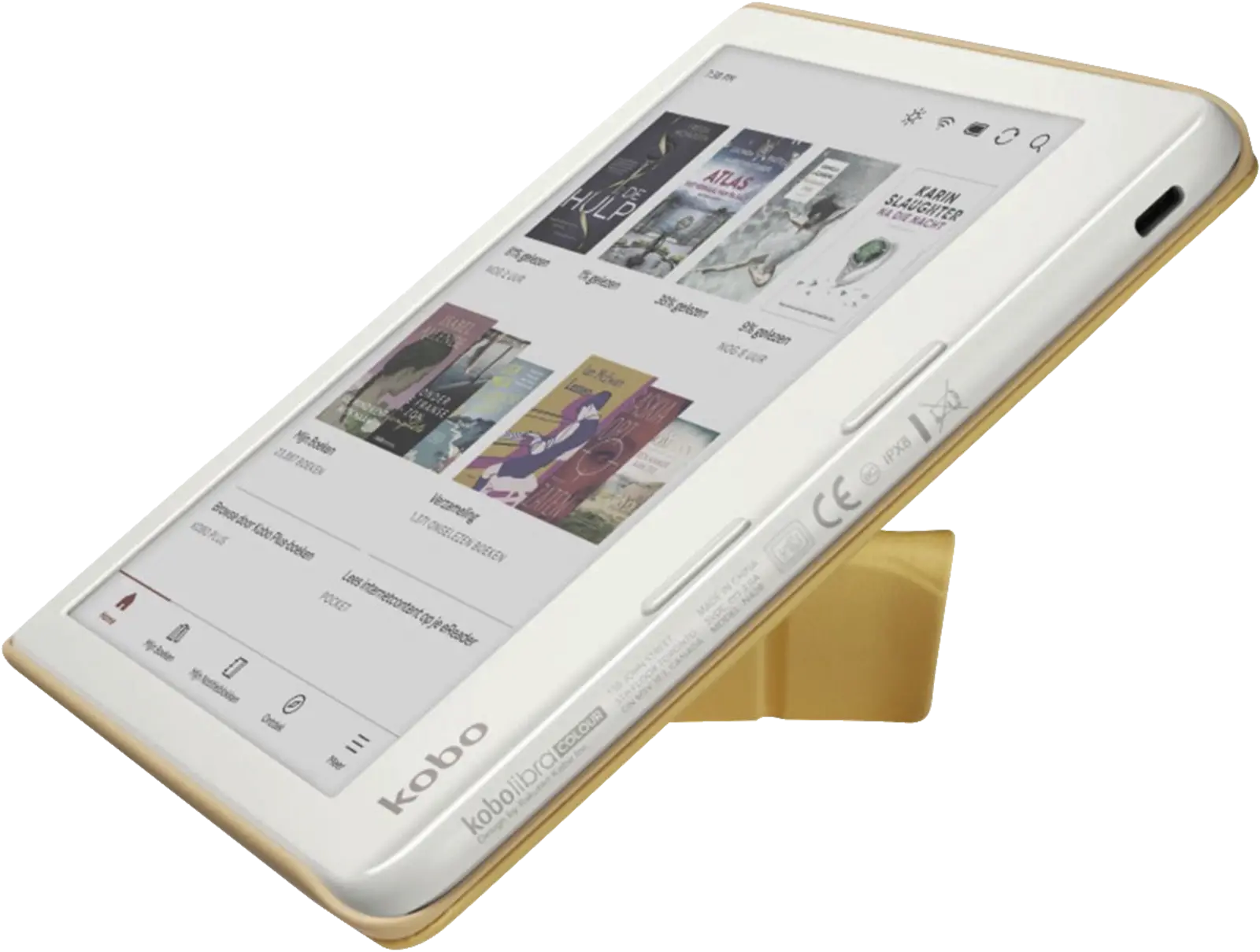 Kobo Libra sleepcover case geel