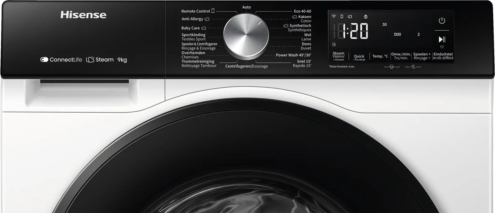 Hisense WF3S8043BW/BLX Wasmachine