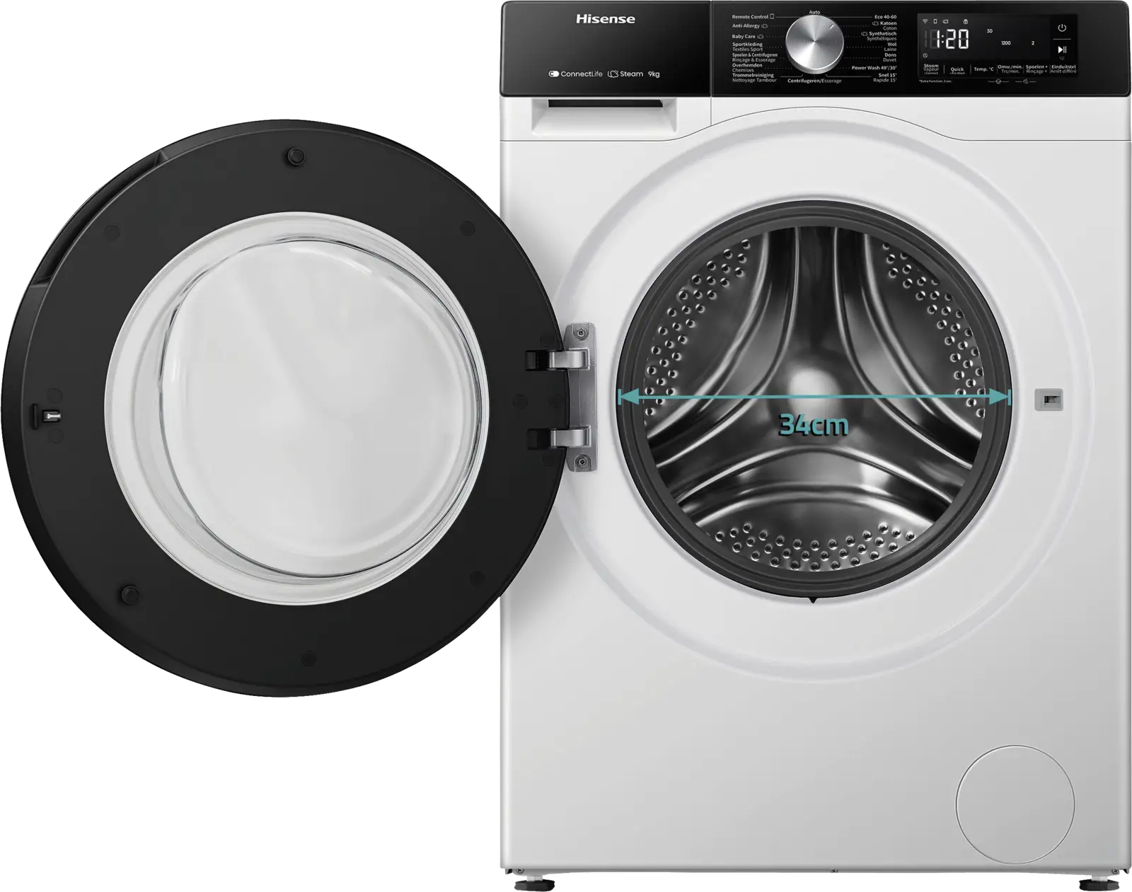 Hisense WF3S8043BW/BLX Wasmachine