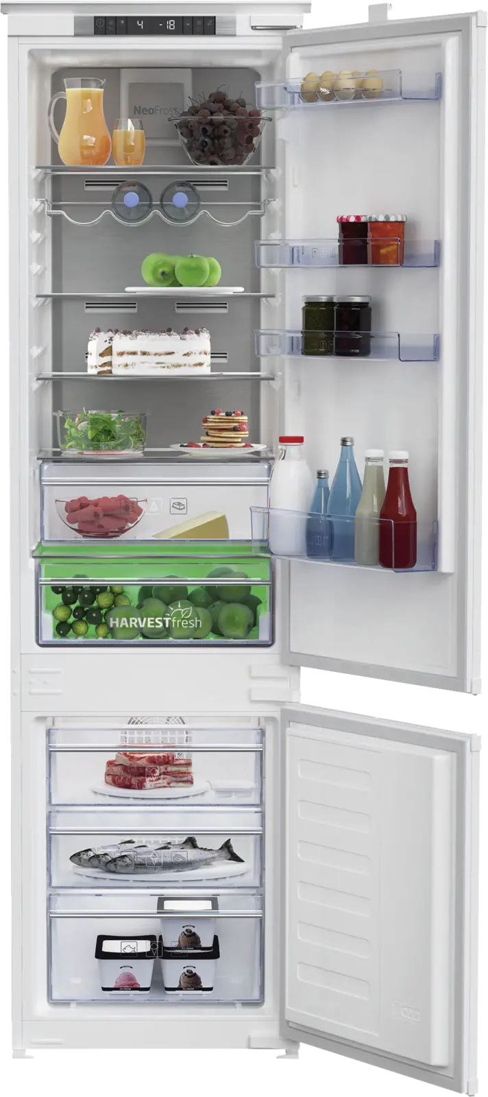 Beko BCNA306E4SN Inbouw Koel-vriescombinatie