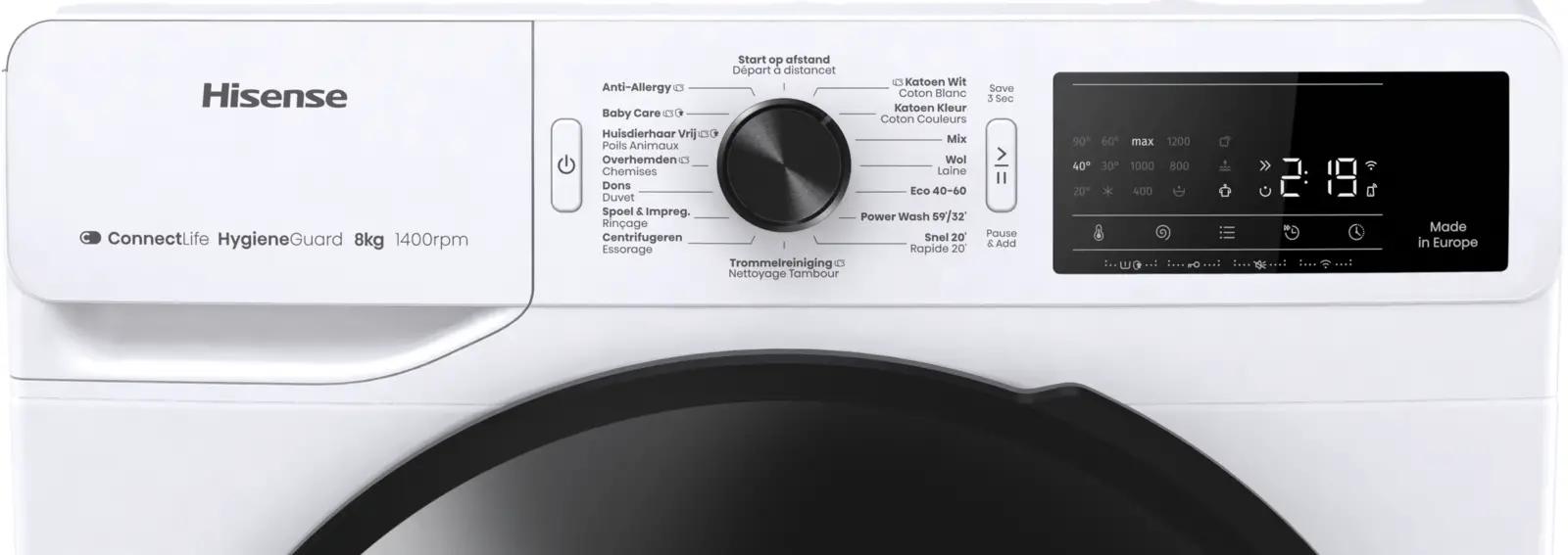 Hisense WF3V843BW/BLX Wasmachine