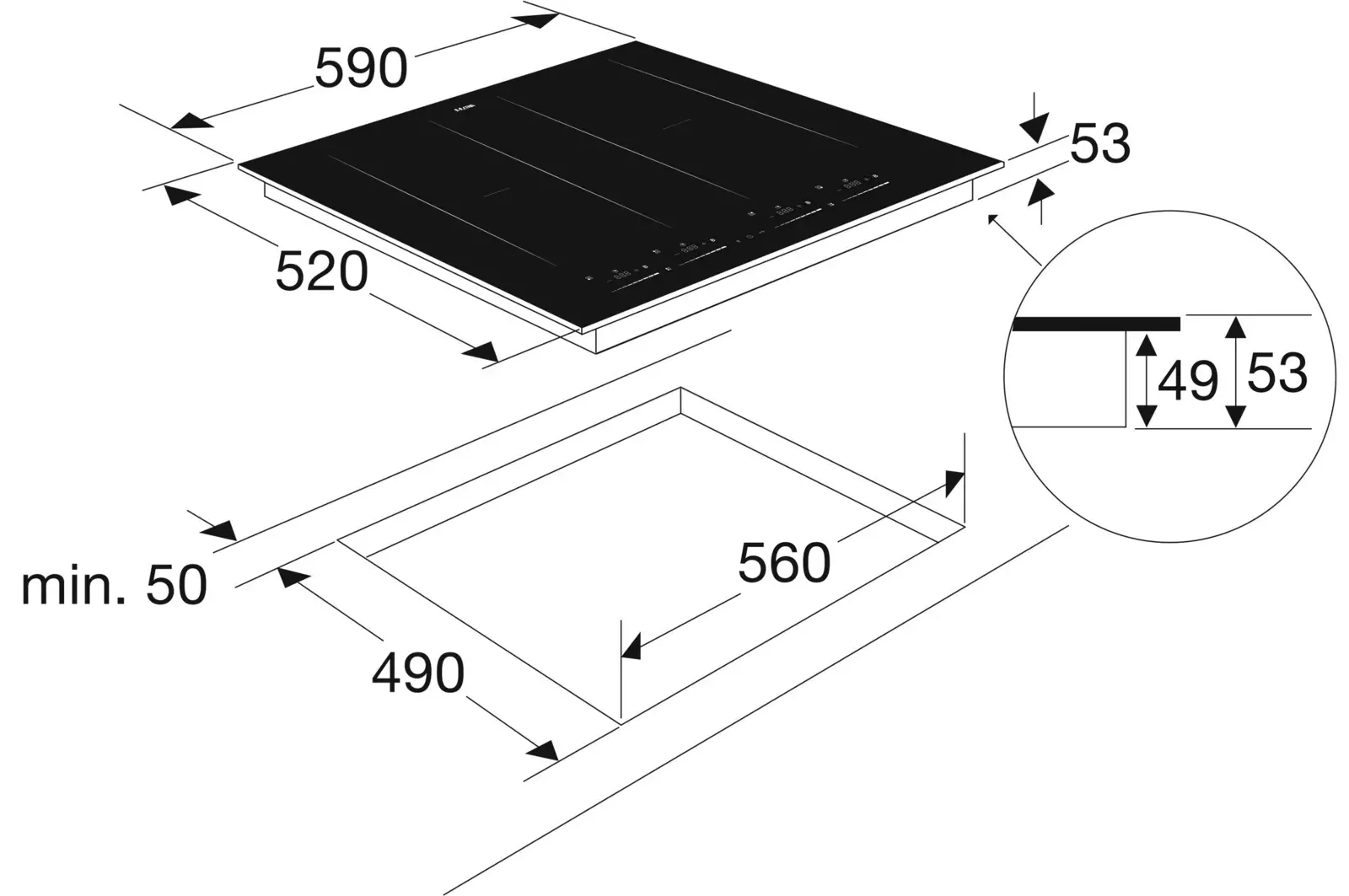 ETNA KIF5462ZT Inductiekookplaat