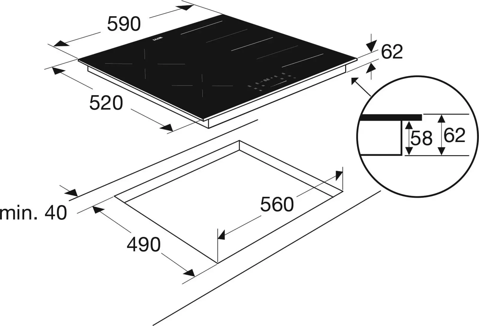 ETNA KIF360ZT Inductiekookplaat