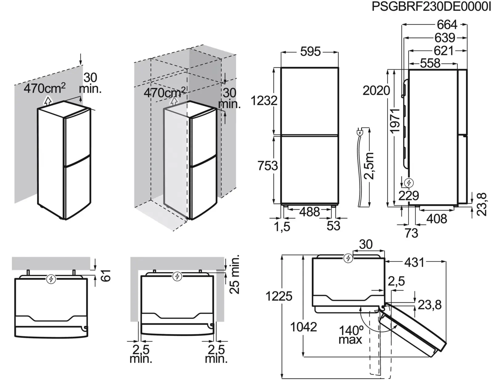 AEG ORC8M362BL 8000 Serie Koel-vriescombinatie - Zwart 