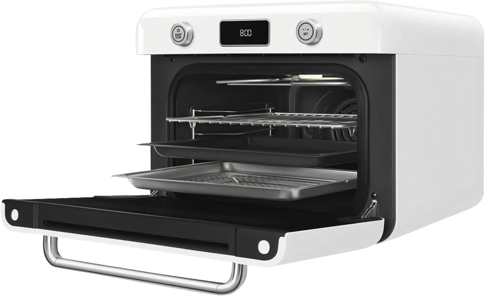 SMEG COF01WHEU Vrijstaande Combi Stoomoven 50's Style - Glanzend Wit