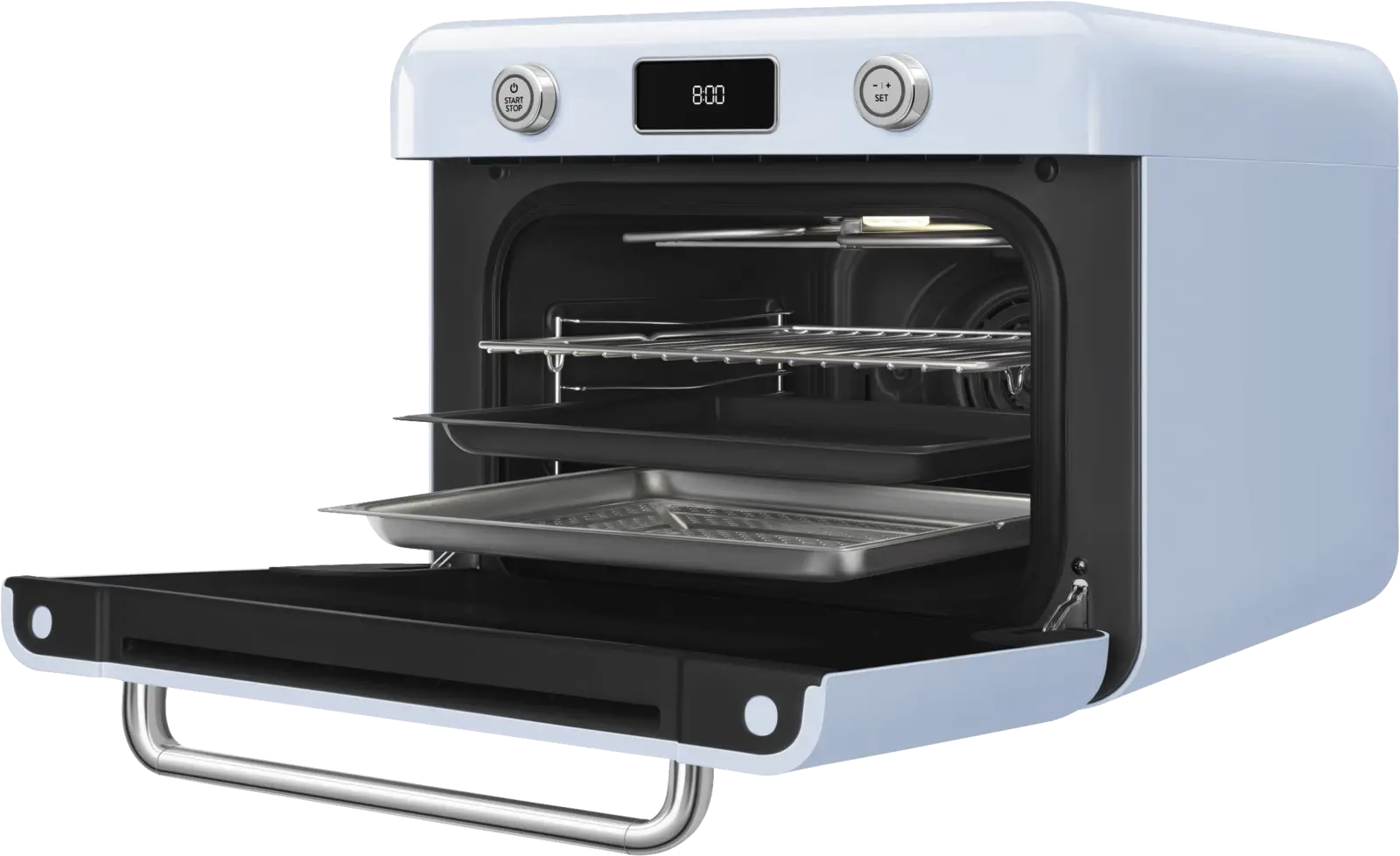 SMEG COF01PBEU Vrijstaande Combi Stoomoven 50's Style - Pastelblauw