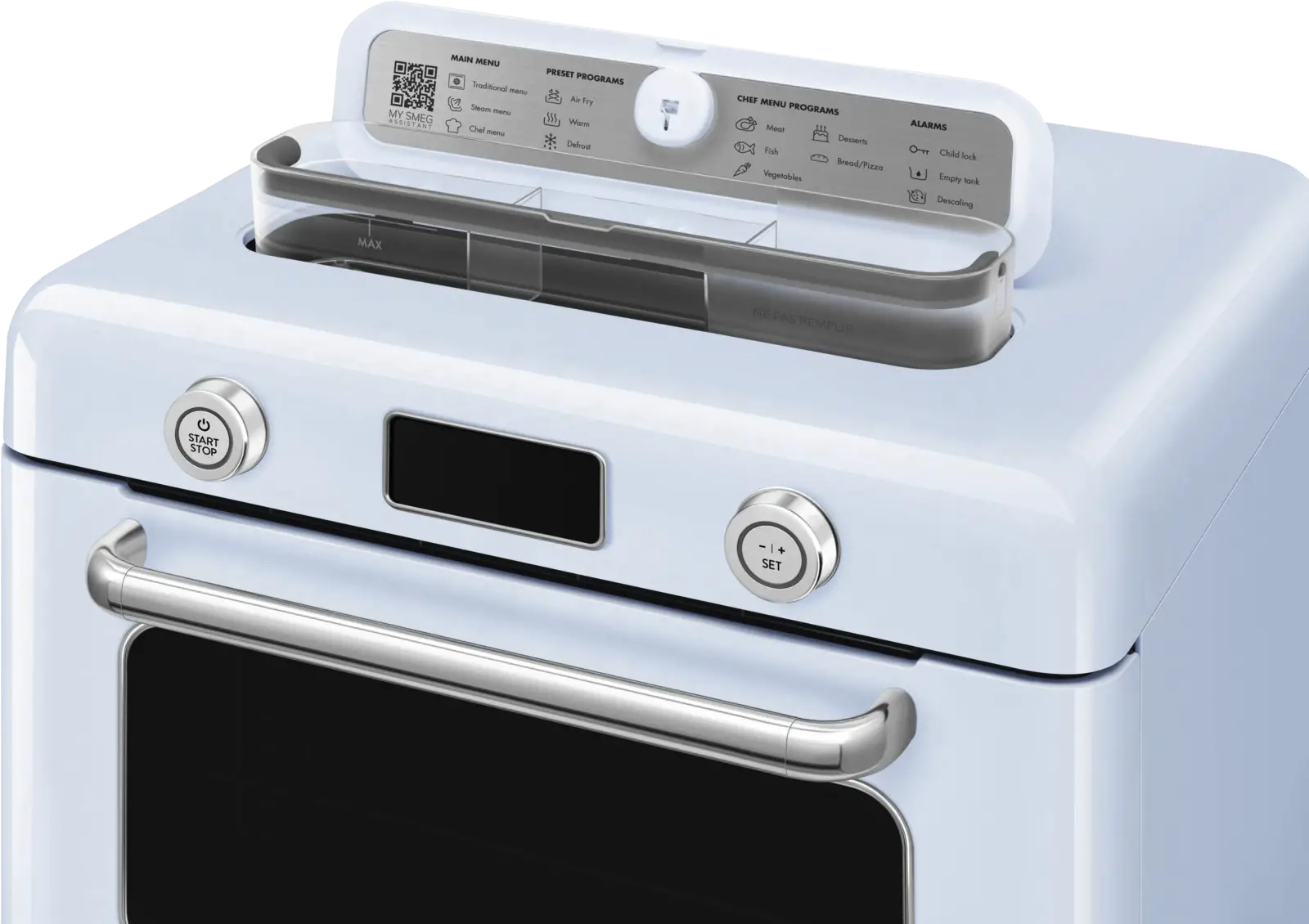 SMEG COF01PBEU Vrijstaande Combi Stoomoven 50's Style - Pastelblauw