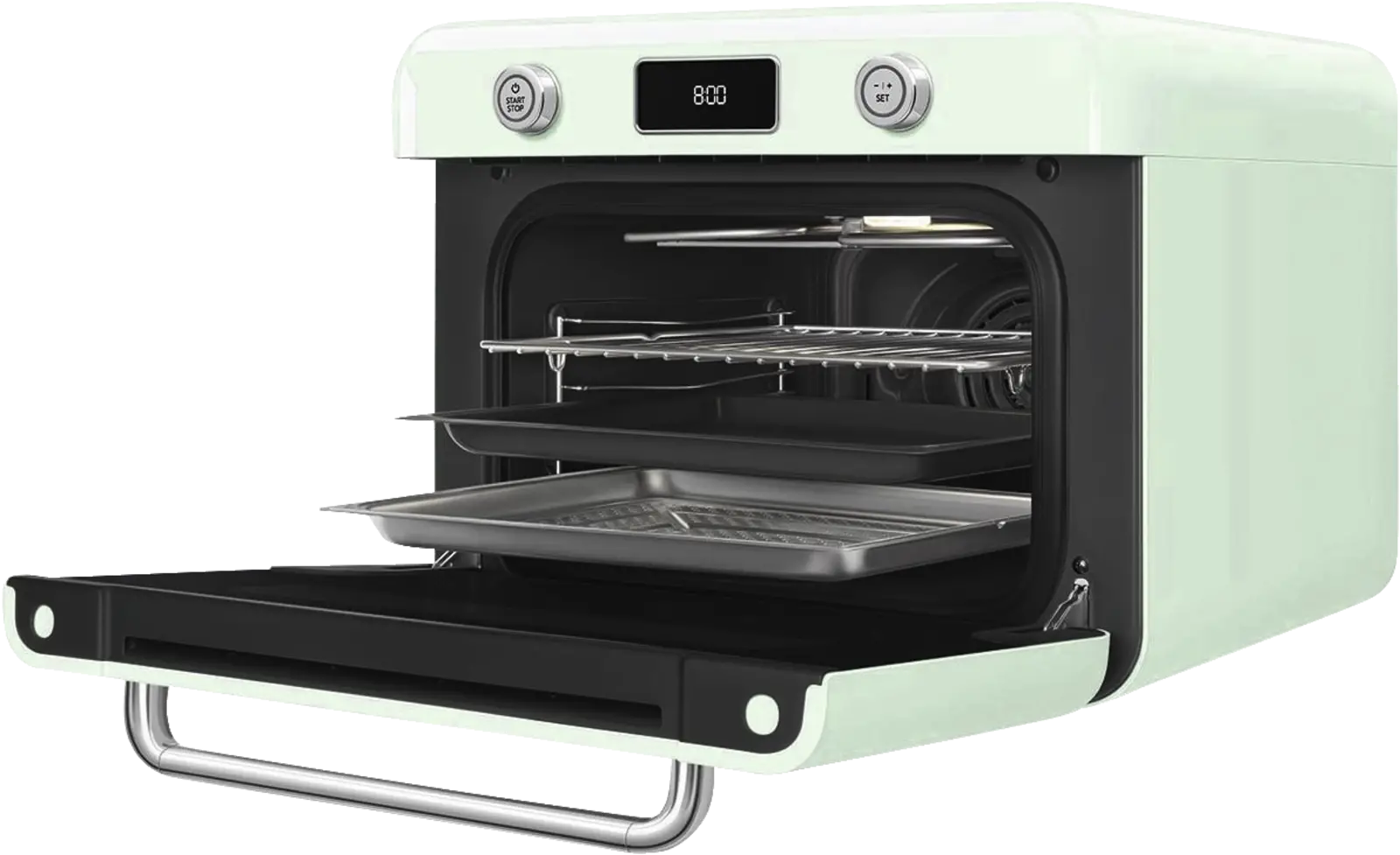SMEG COF01PGEU Vrijstaande Combi Stoomoven 50's Style - Watergroen