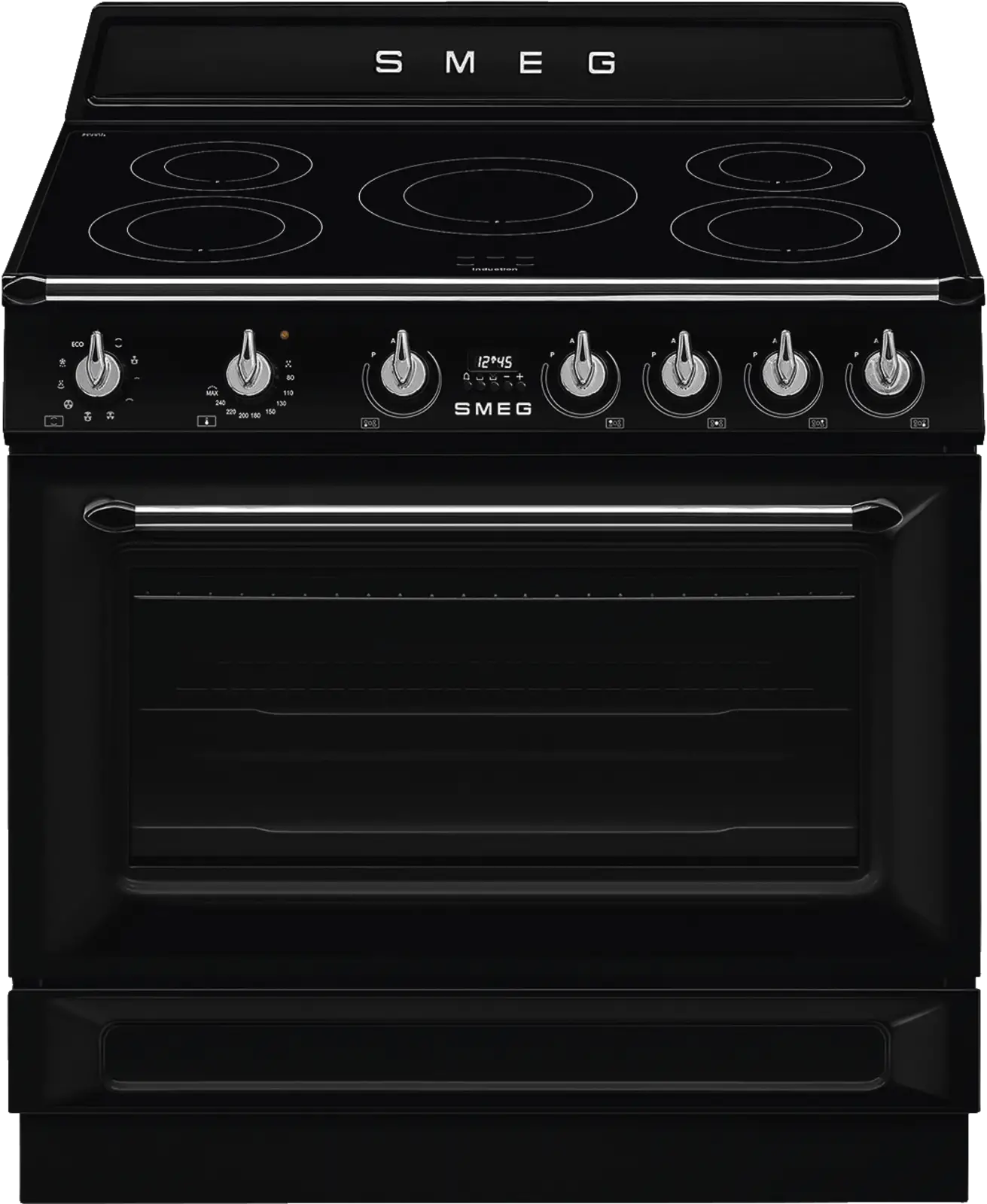SMEG TR90IMBL Victoria Esthetisch Fornuis met Inductie Kookplaat - 90 x 60 cm - Zwart