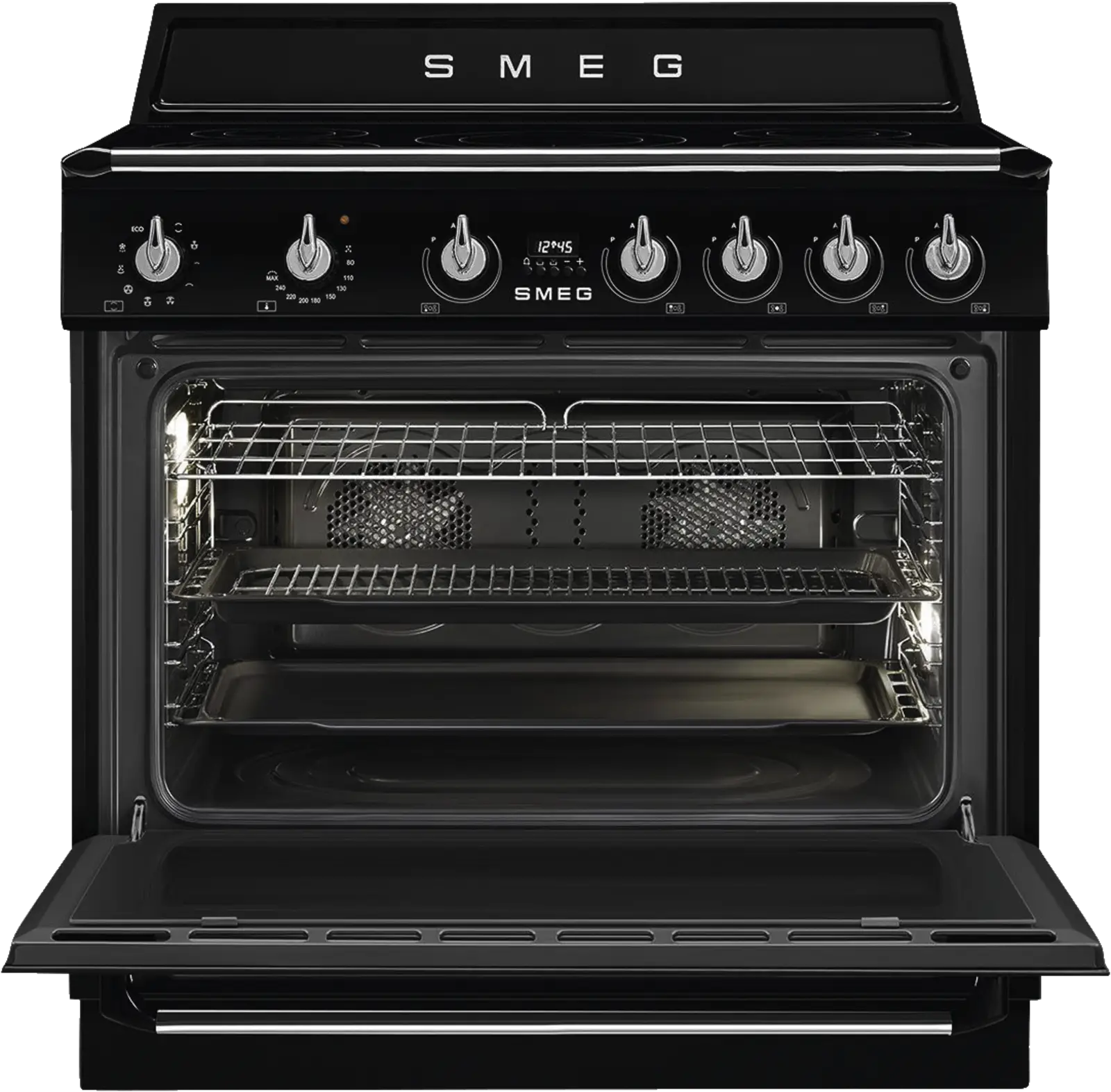 SMEG TR90IMBL Victoria Esthetisch Fornuis met Inductie Kookplaat - 90 x 60 cm - Zwart