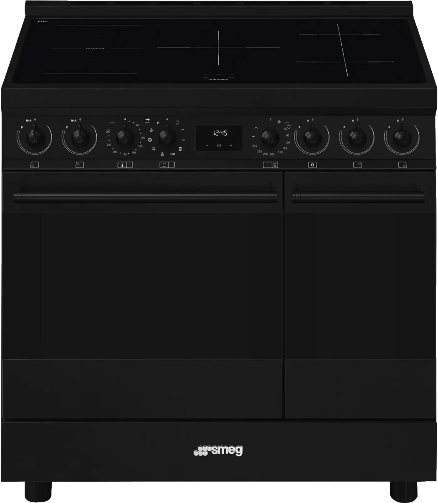SMEG C92IPN2 Classici Esthetisch Fornuis met Inductie Kookplaat - 90 x 60 cm - Zwart