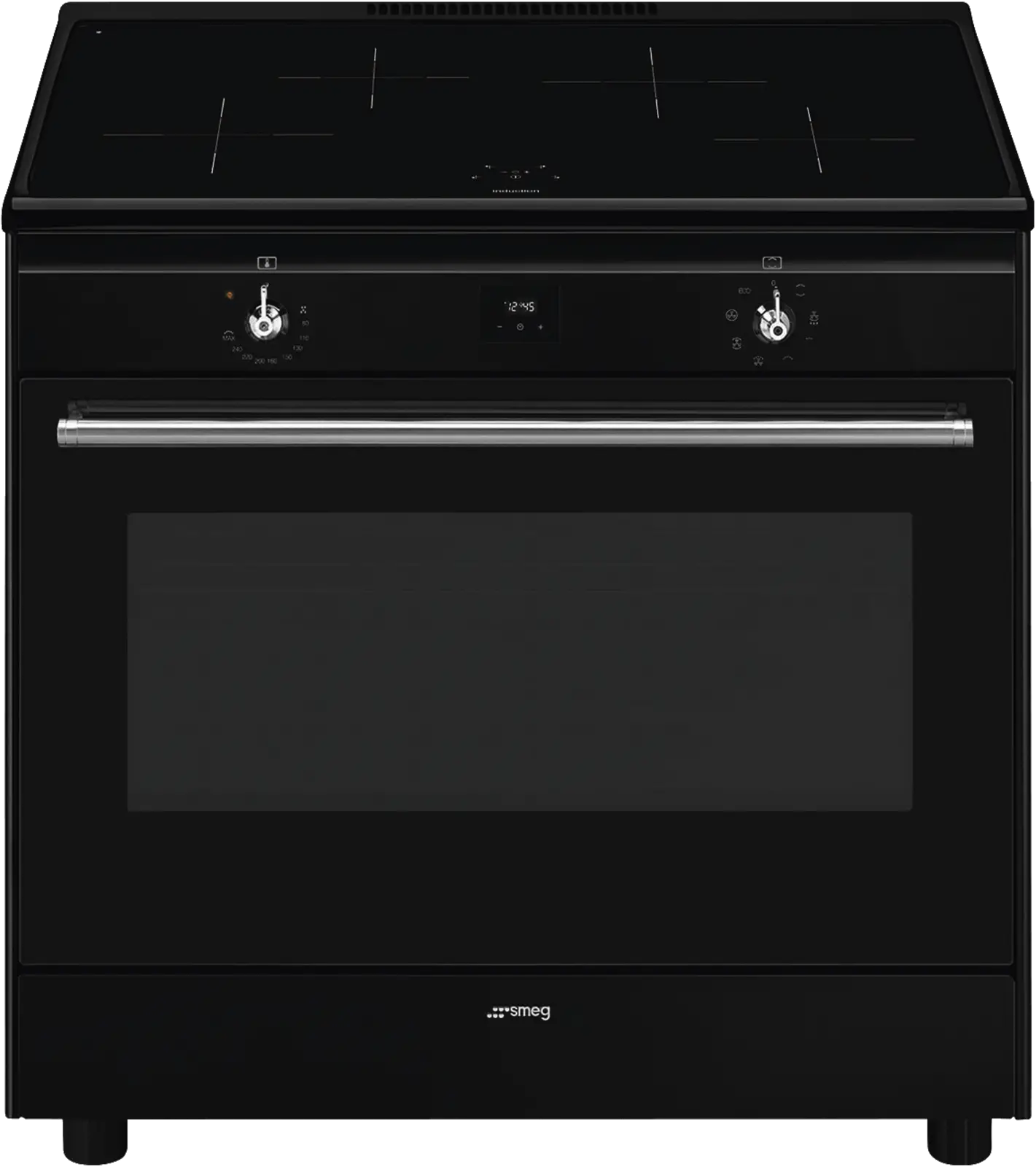 SMEG CX91IMBL Classici Esthetisch Fornuis met Inductie Kookplaat - 90 x 60 cm - Zwart