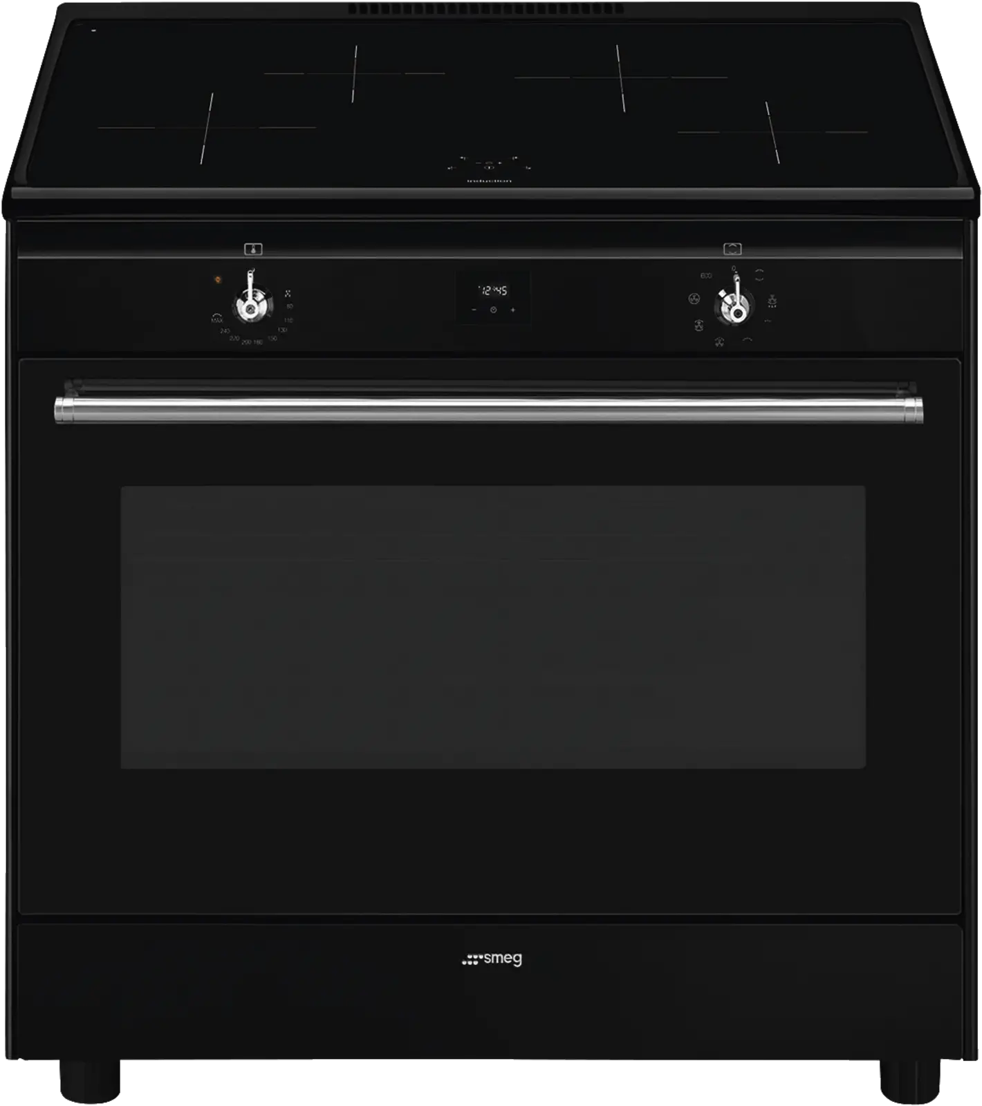 SMEG CX91IMBL Classici Esthetisch Fornuis met Inductie Kookplaat - 90 x 60 cm - Zwart