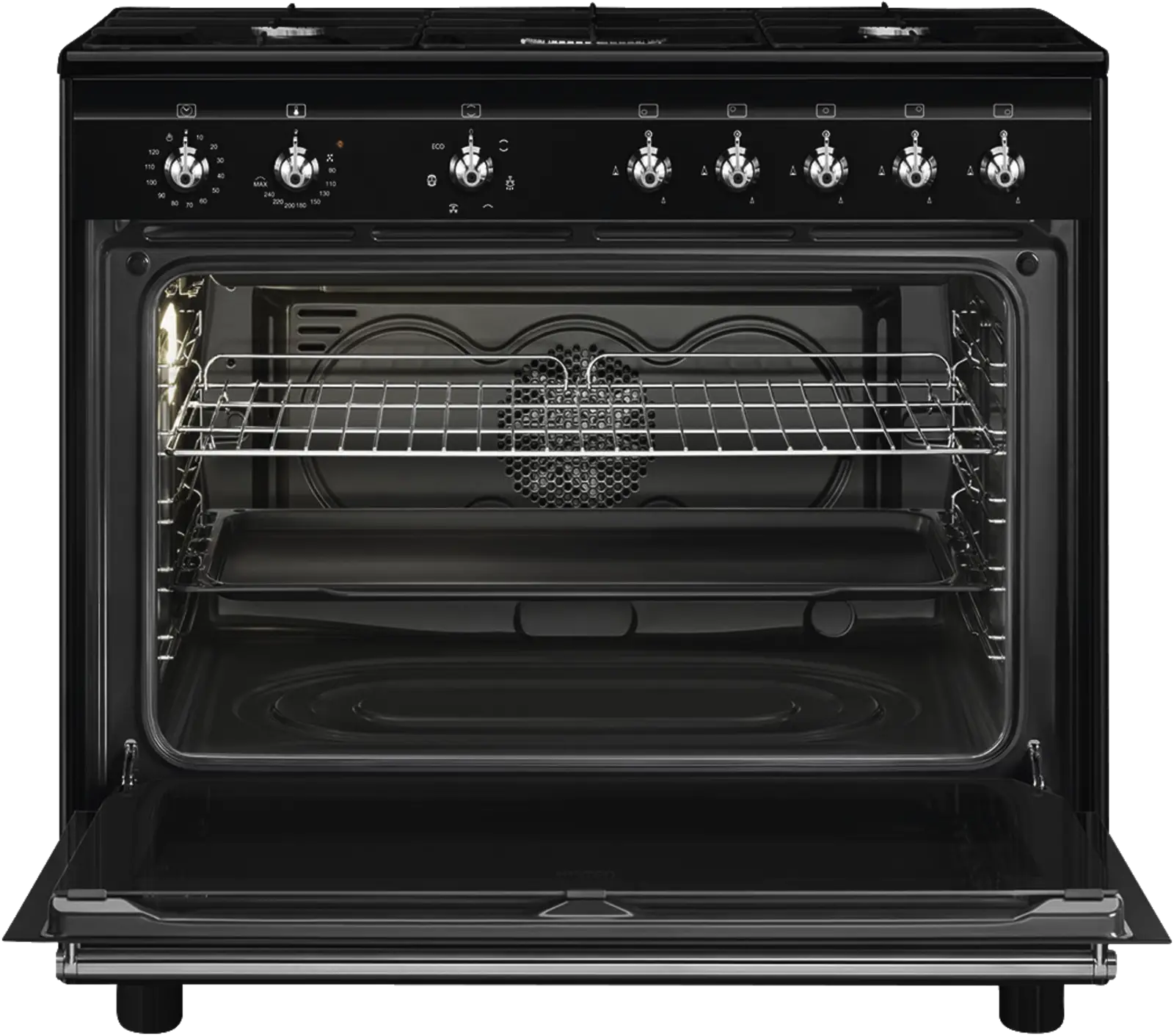 SMEG CX91GMBLNLK Classici Esthetisch Fornuis met Gas Kookplaat - 90 x 60 cm - Zwart
