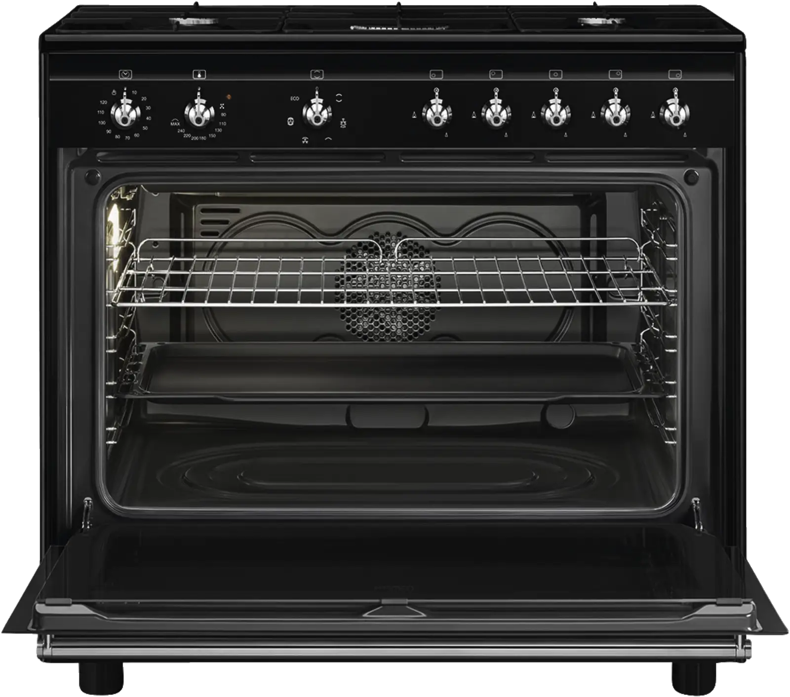 SMEG CX91GMBLNLK Classici Esthetisch Fornuis met Gas Kookplaat - 90 x 60 cm - Zwart