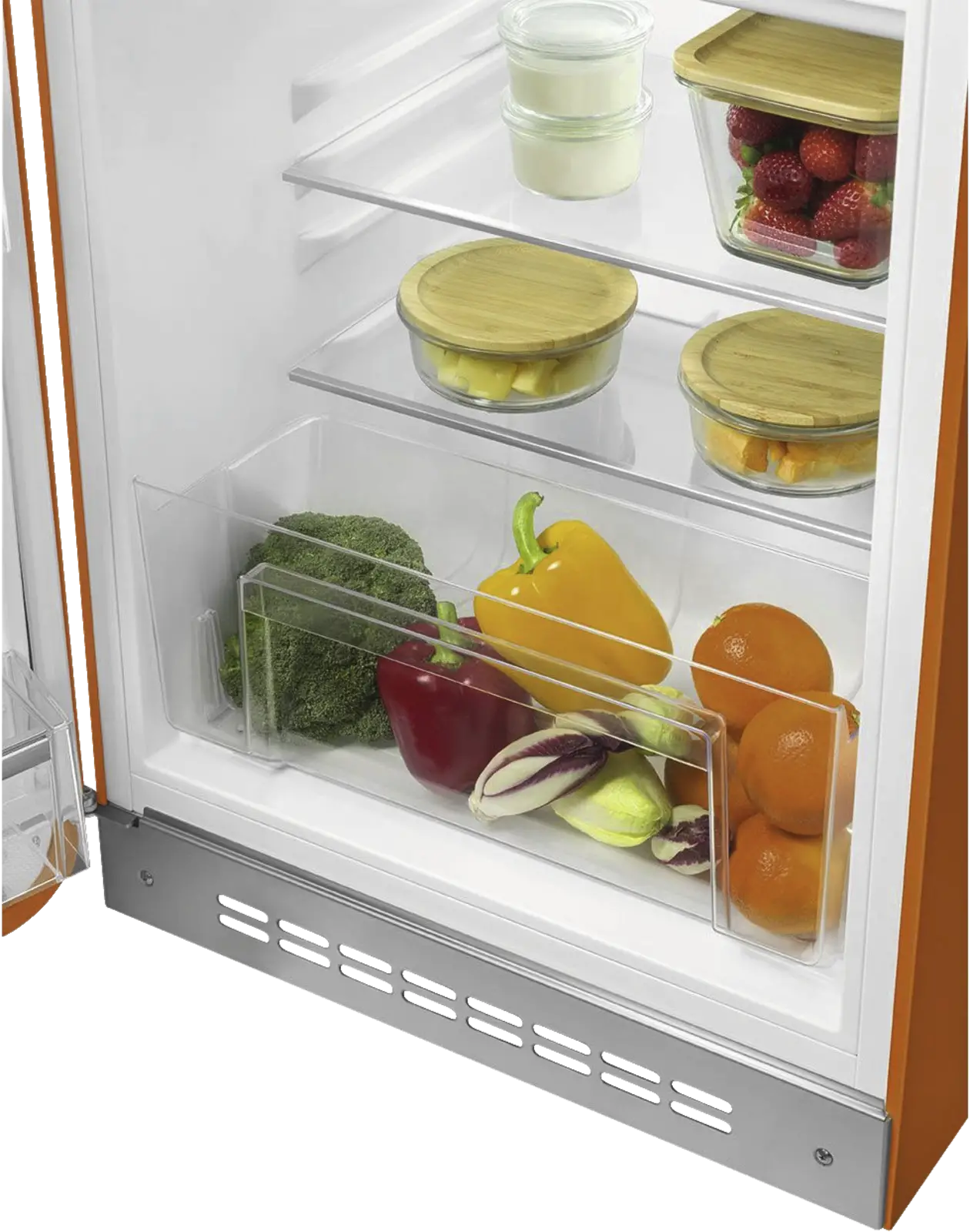 SMEG FAB10LOR6 Koelkast 50's Style - Oranje - Scharnier Links