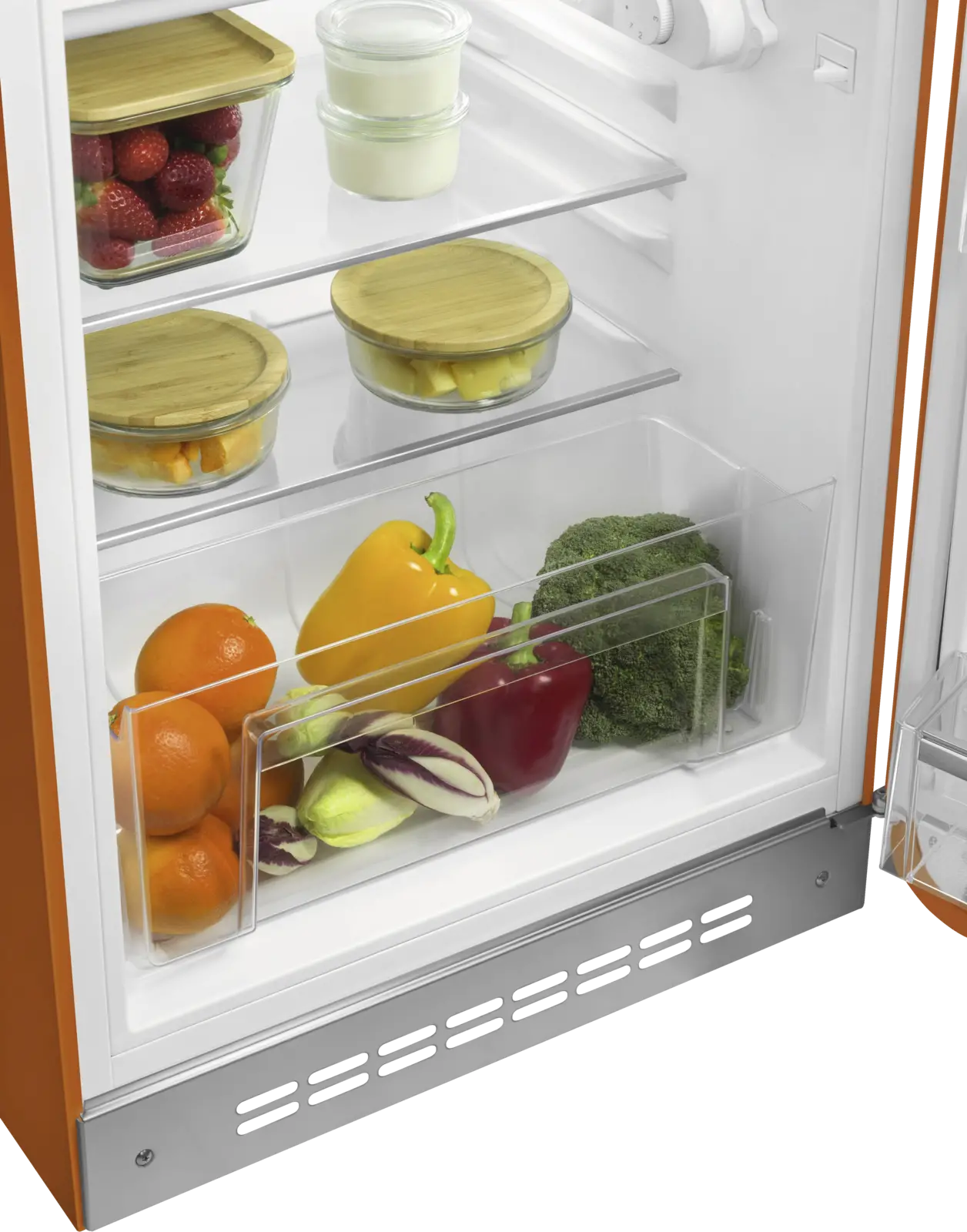 SMEG FAB10ROR6 Koelkast 50's Style - Oranje - Scharnier Rechts