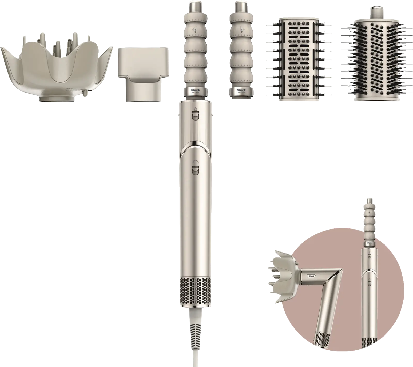 Shark HD446SLEU FlexStyle 5-in-1 Fohn en Multistyler - Champagne