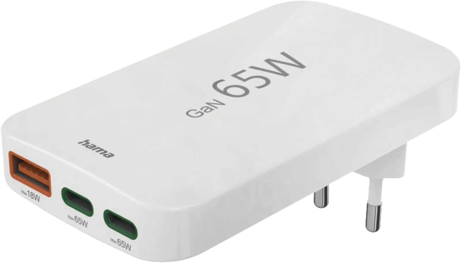 Hama Snellader, 2x USB-C, 1x USB-A, mini-oplader, PD, 65 W