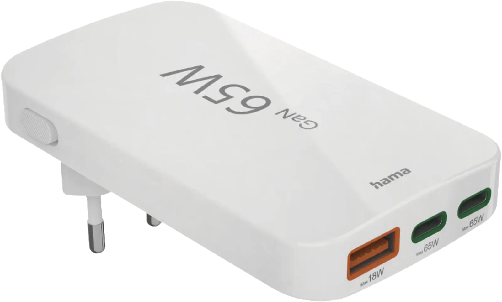 Hama Snellader, 2x USB-C, 1x USB-A, mini-oplader, PD, 65 W